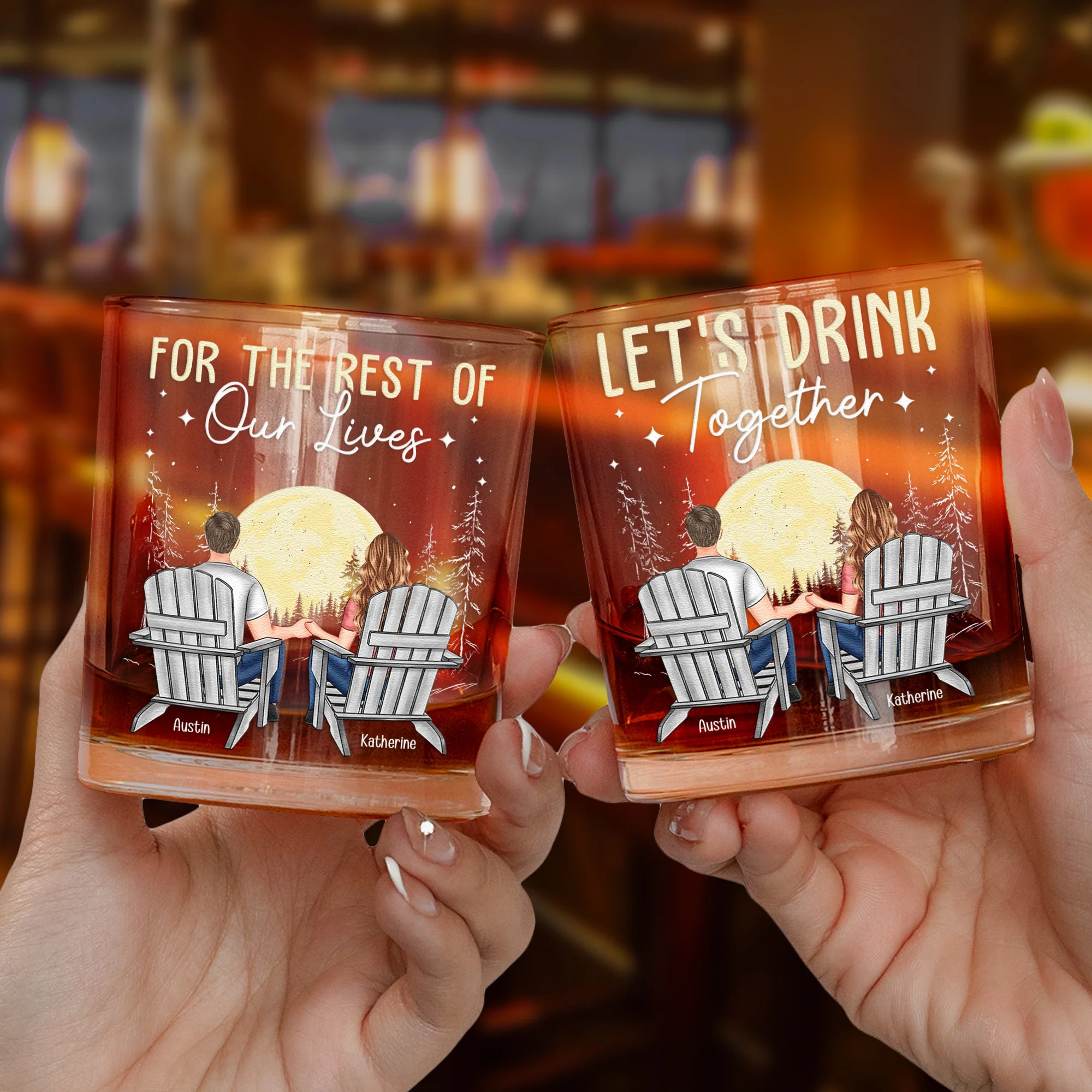 Let's Drink Together For The Rest Of Our Lives - Personalized Whiskey Glass Set - Image 4