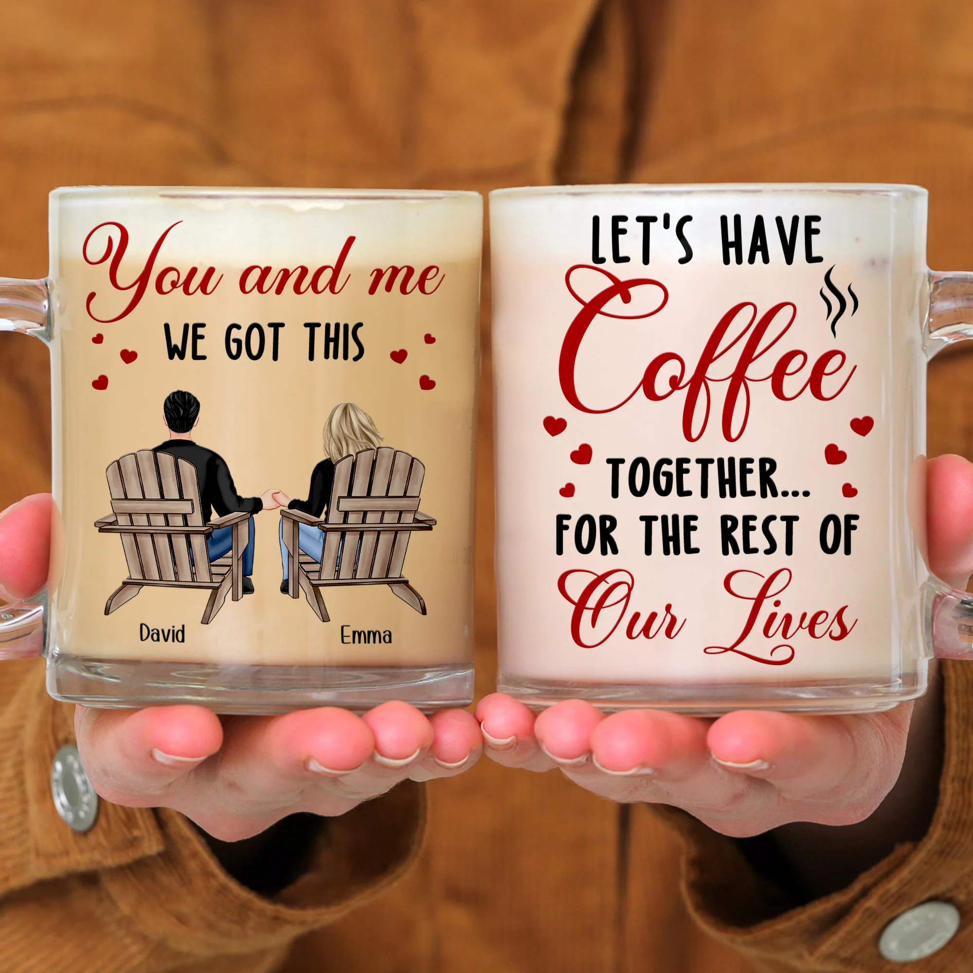 Let's Have Coffee Together For The Rest Of Our Lives - Personalized Glass Mug - Image 4