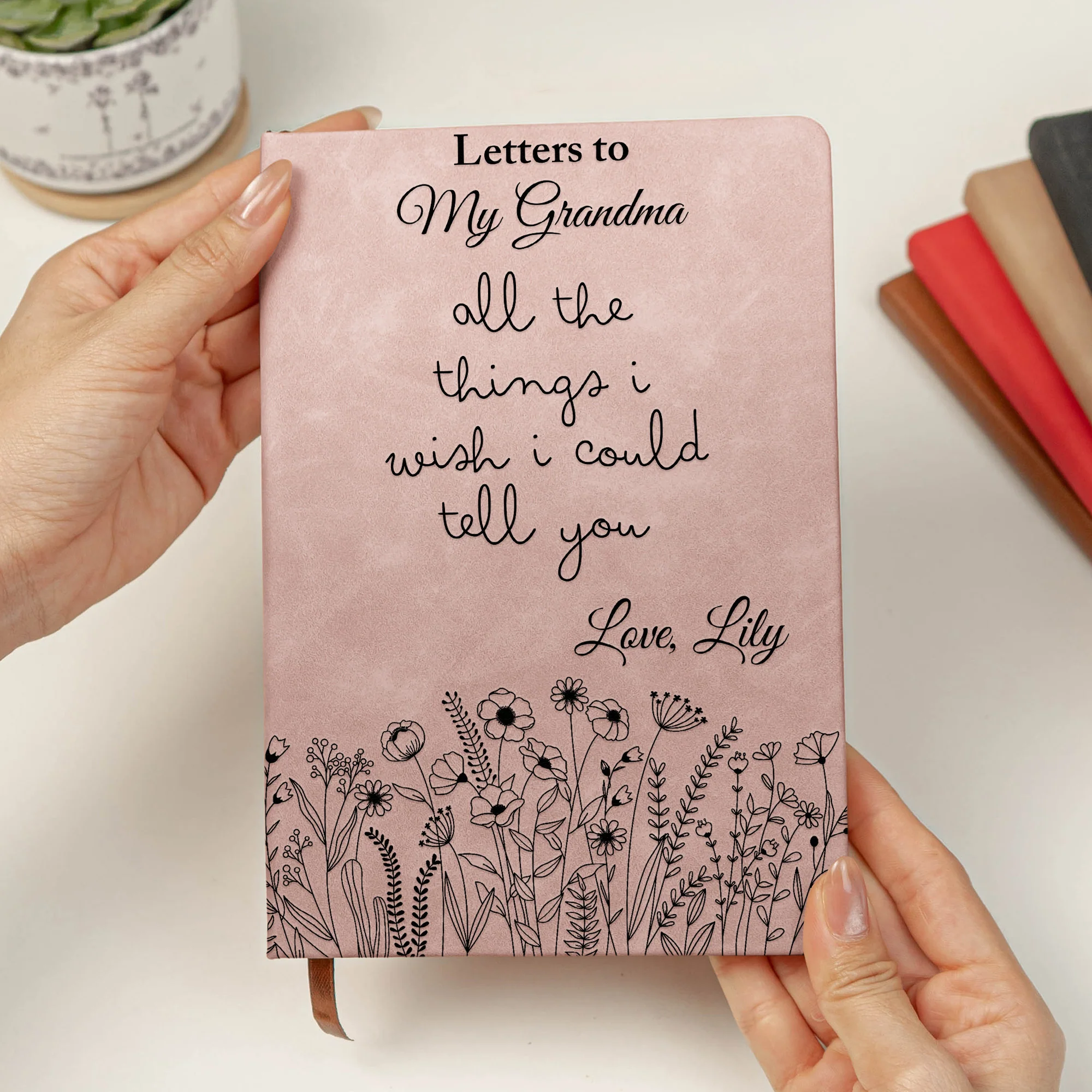 Letter To Loved One Grief & Remembrance Book - Memorial Journal - Personalized Leather Journal - Image 3