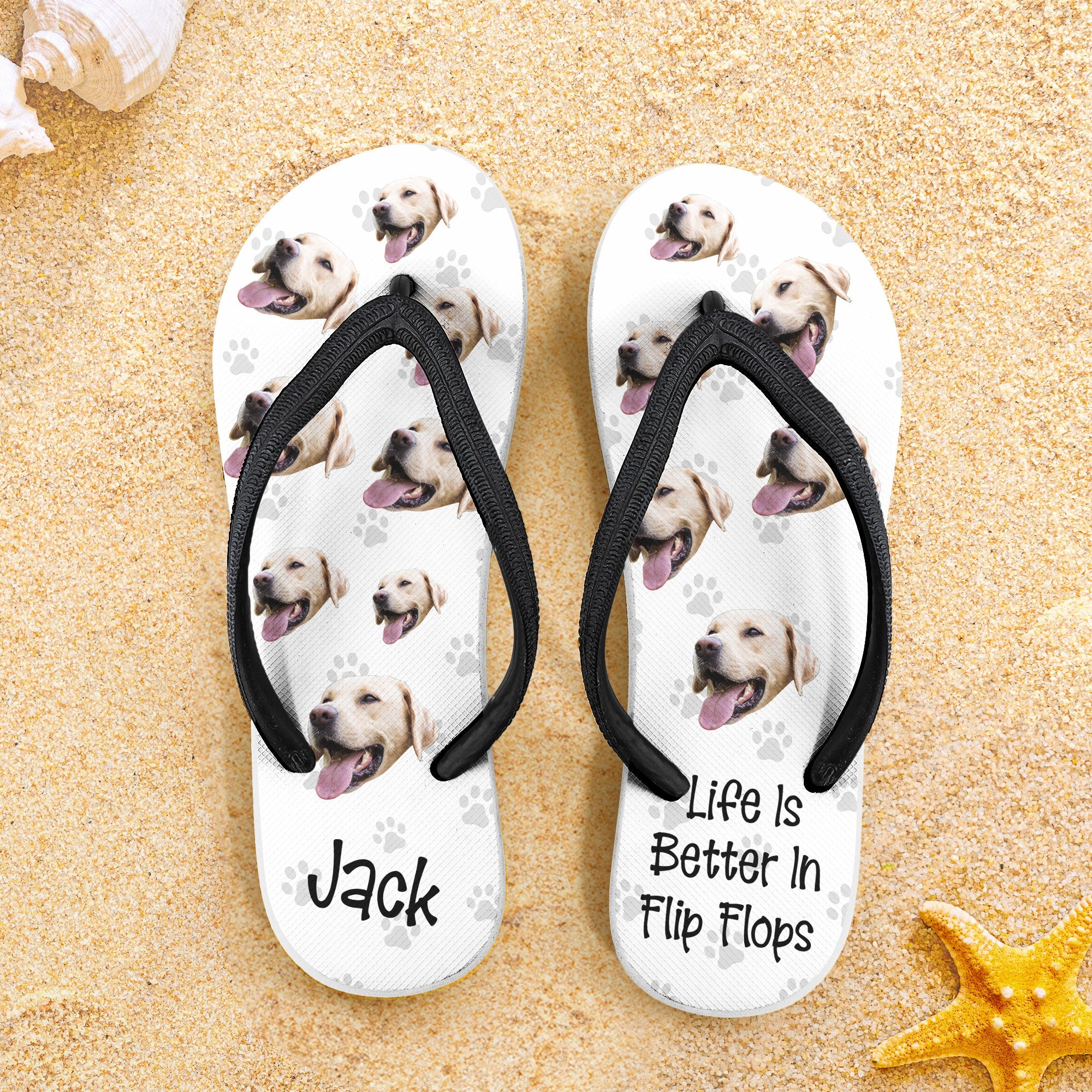 Life Is Better In Flip Flops Custom Photo - Personalized Photo Flip Flops - Image 2