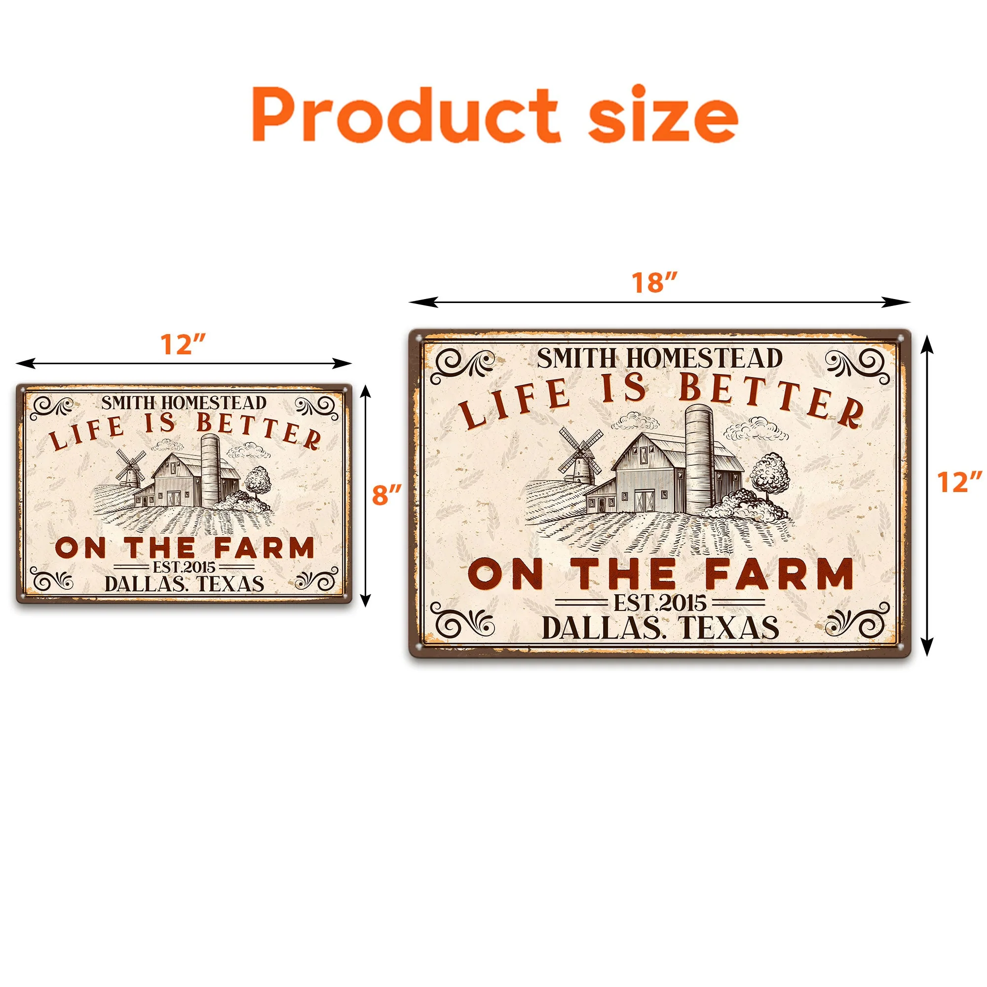 Life Is Better On The Farm - Personalized Metal Sign - Image 3