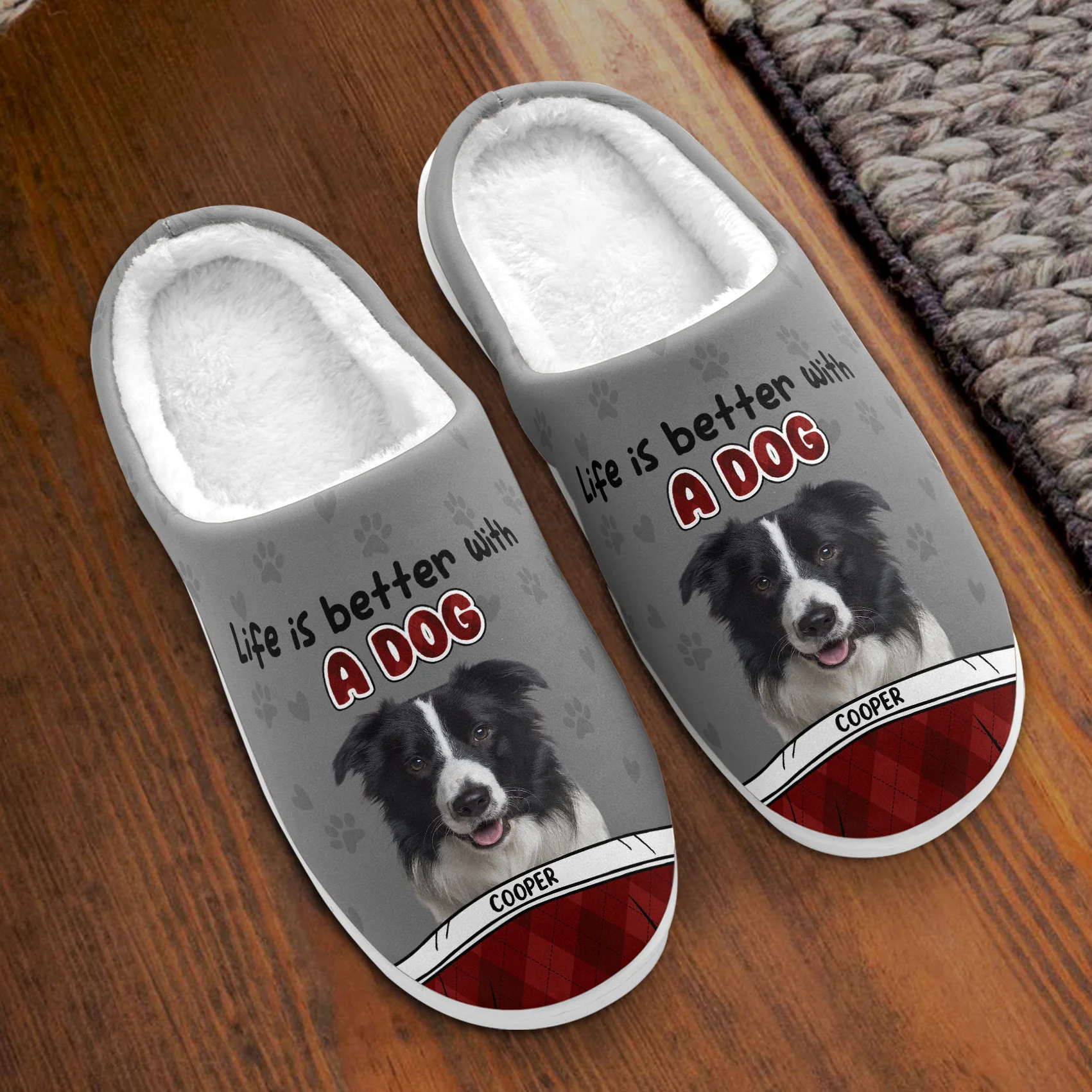 Life Is Better With A Dog - Personalized Photo Slippers - Image 2