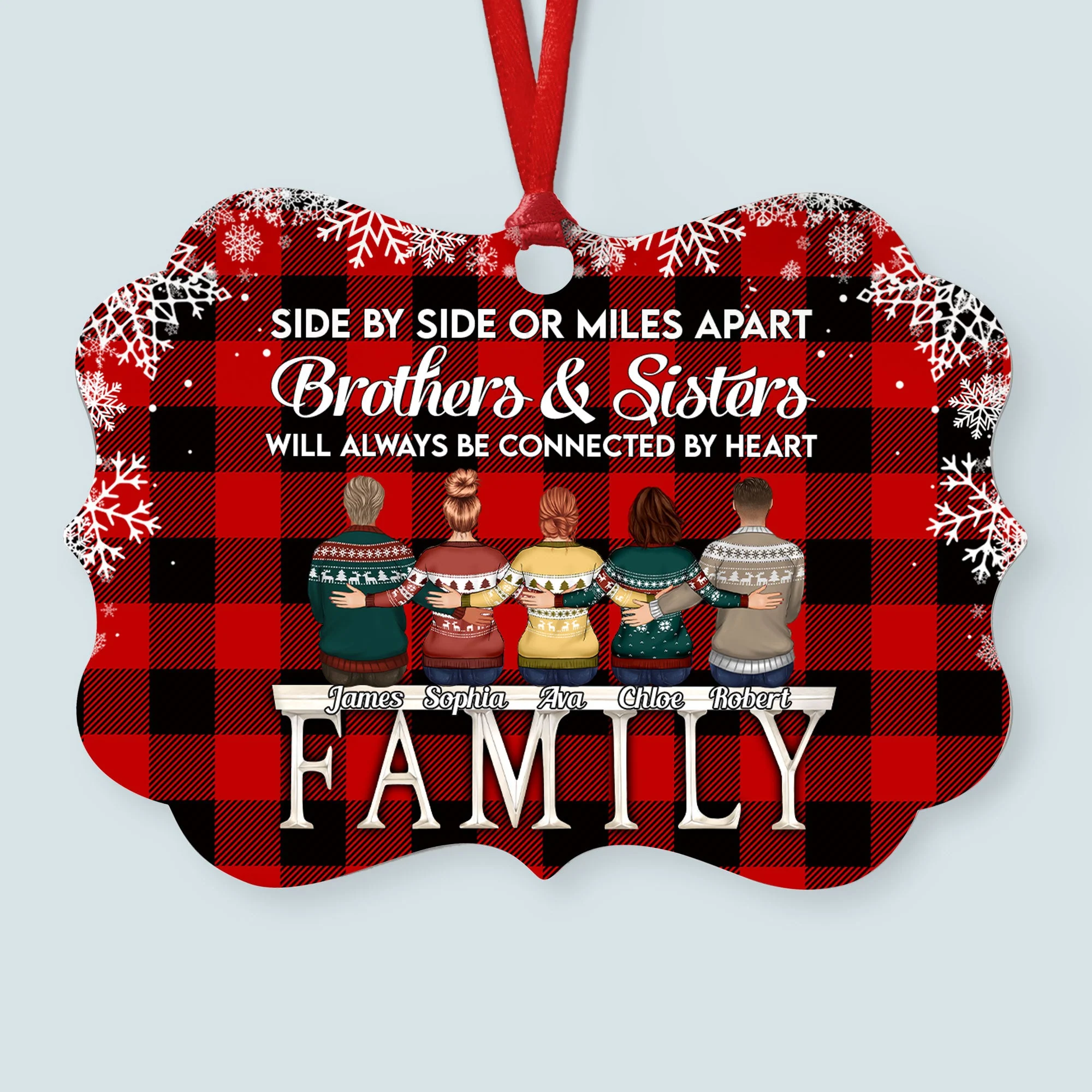 Life Is Better With Bro And Sis - Personalized Alumium Ornament - Christmas Xmas Gift For Sisters, Brothers, Siblings