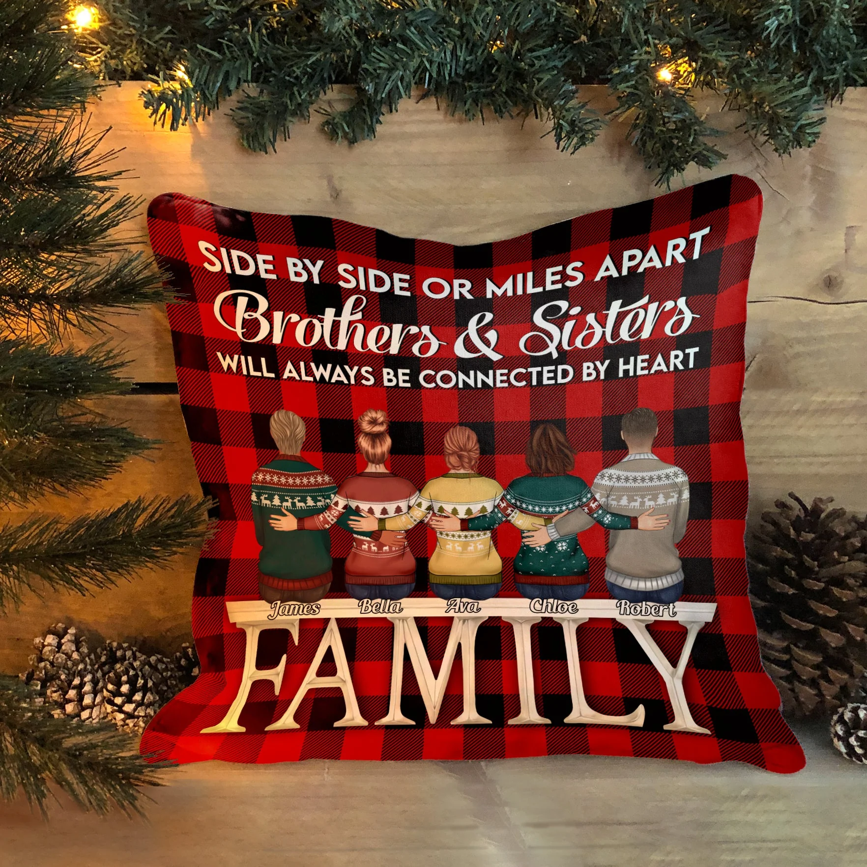 Life Is Better With Brothers And Sisters - Personalized Pillow (Insert Included) - Image 3