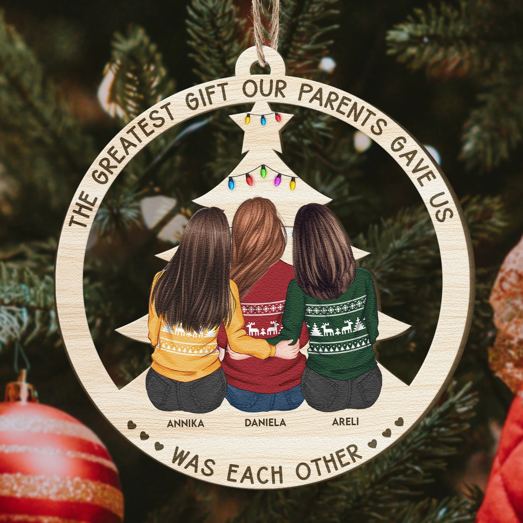 Life Is Better With Brothers & Sisters - New Version - Personalized Wooden Ornament - Image 3