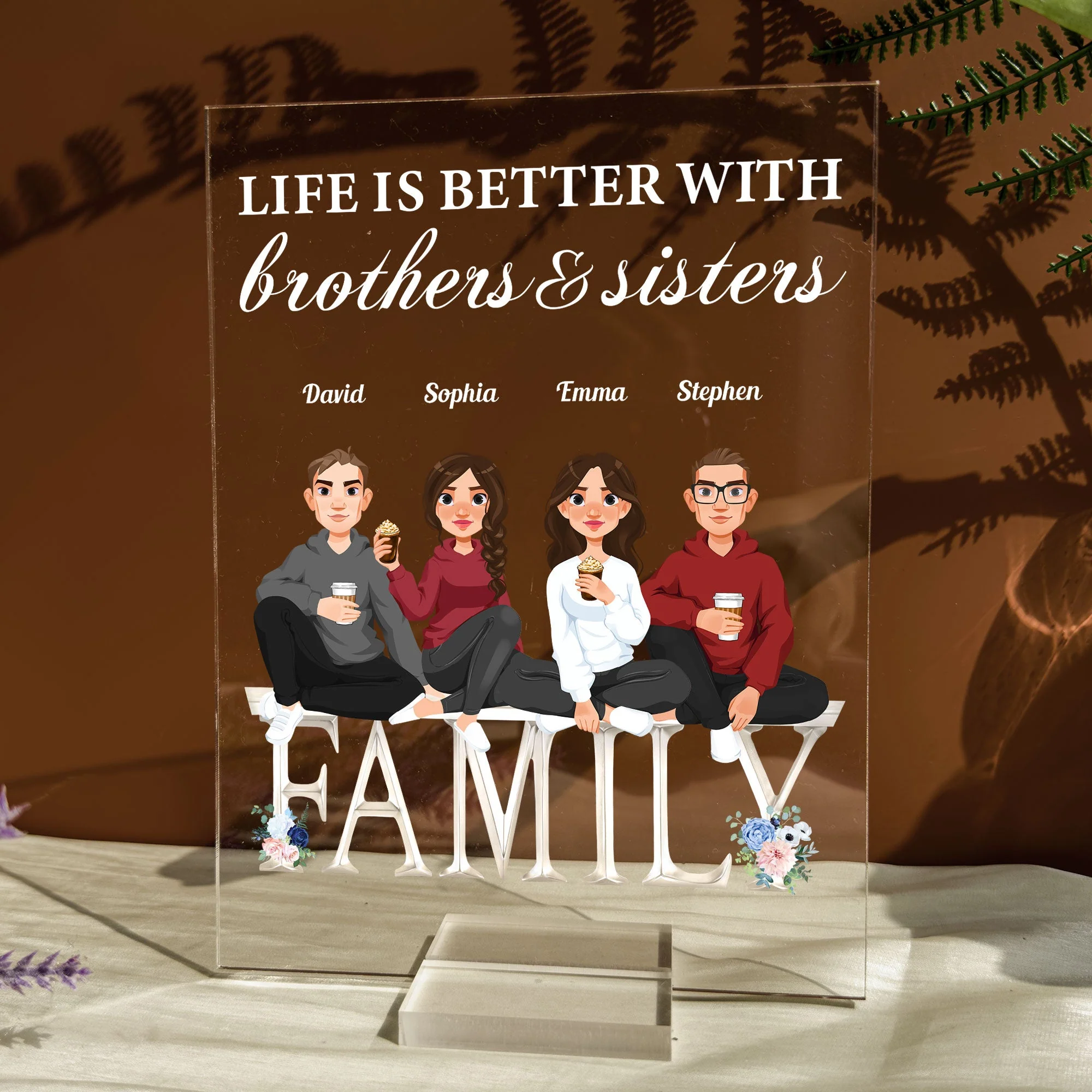 Life Is Better With Brothers & Sisters - Personalized Acrylic Plaque - Image 5