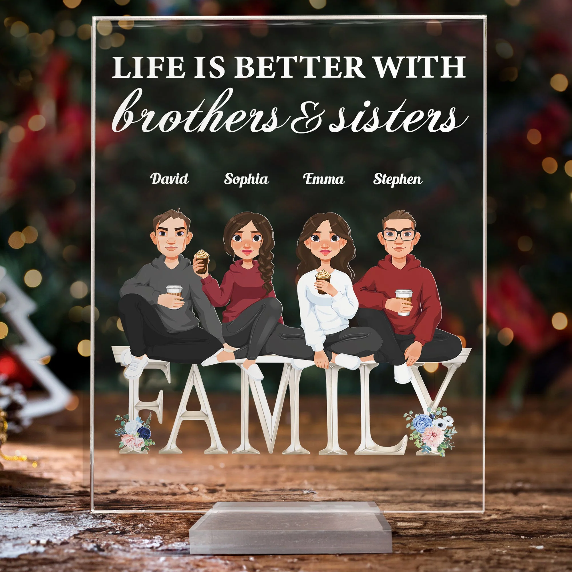 Life Is Better With Brothers & Sisters - Personalized Acrylic Plaque - Image 6
