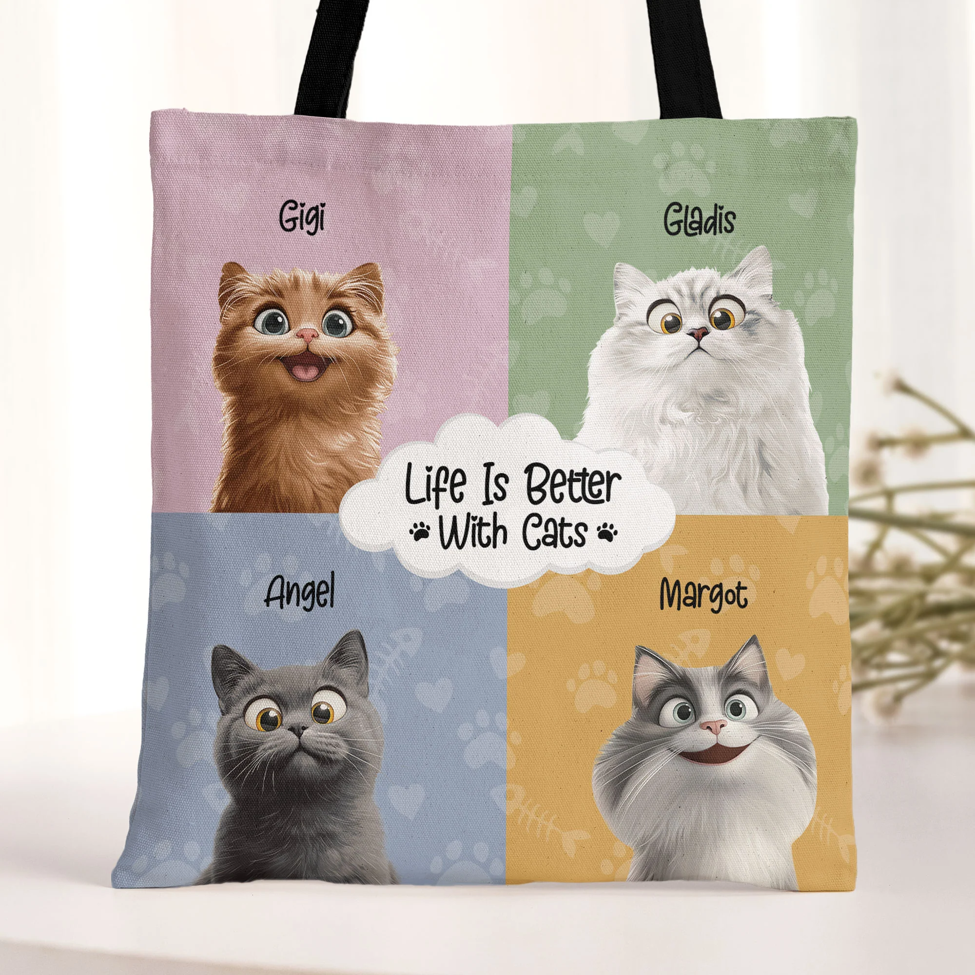 Life Is Better With Cats - Personalized Tote Bag