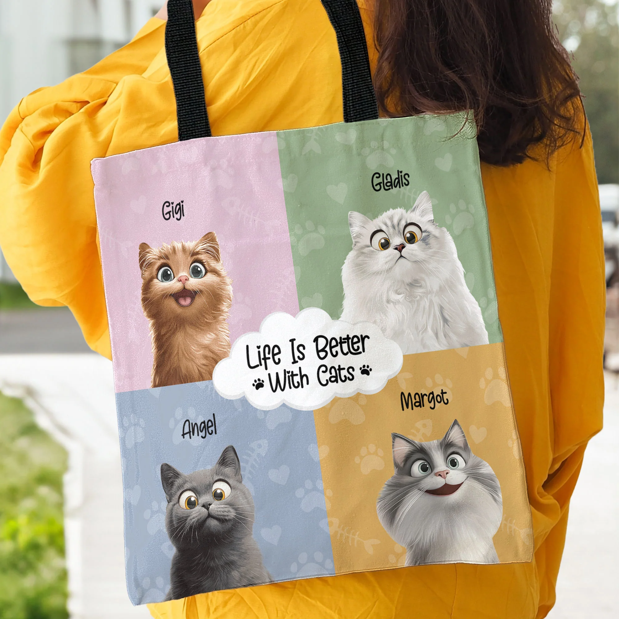 Life Is Better With Cats - Personalized Tote Bag - Image 3
