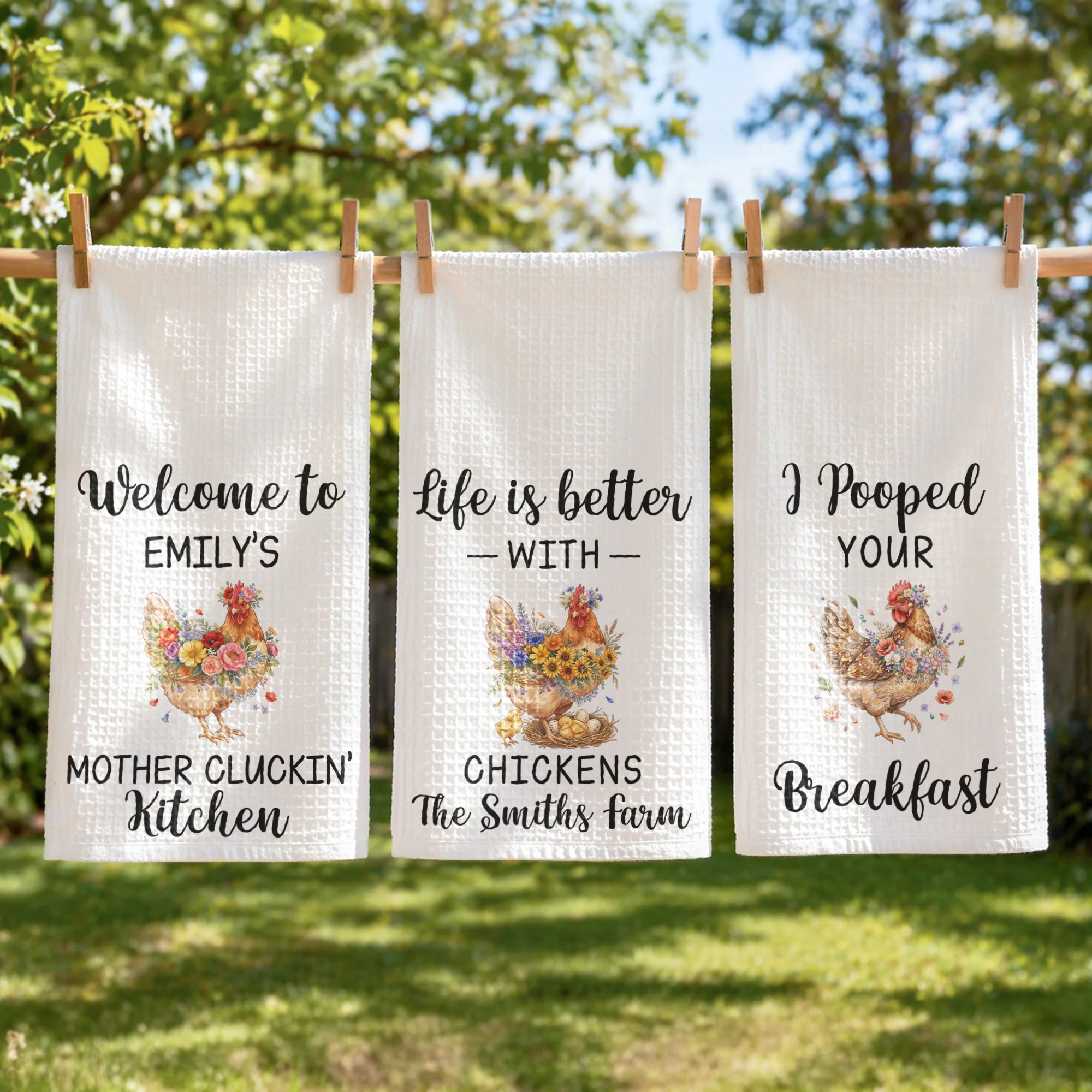Life Is Better With Chickens - Personalized Kitchen Towel - Image 3