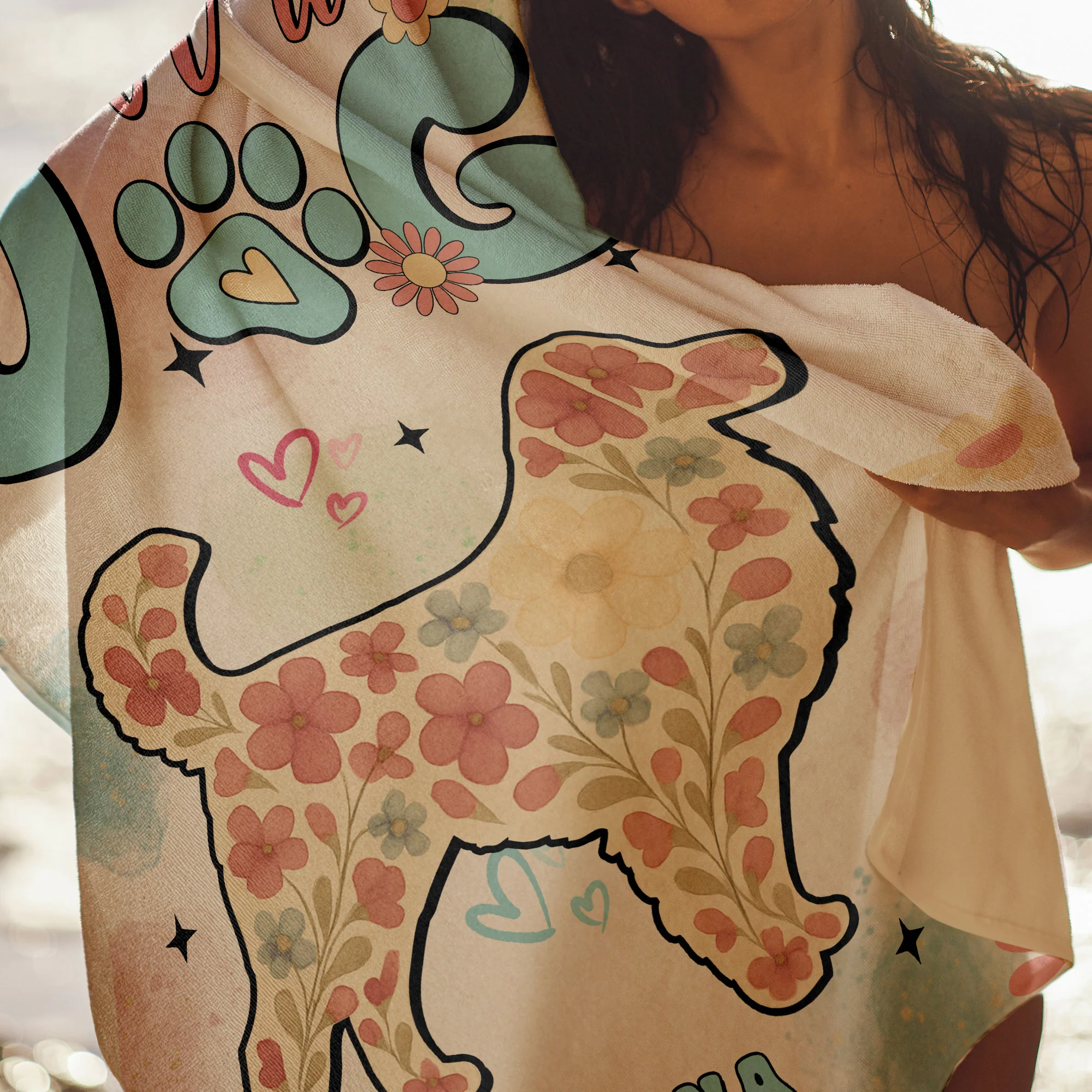 Life Is Better With Dogs - Personalized Quick-Dry Beach Towel - Image 5