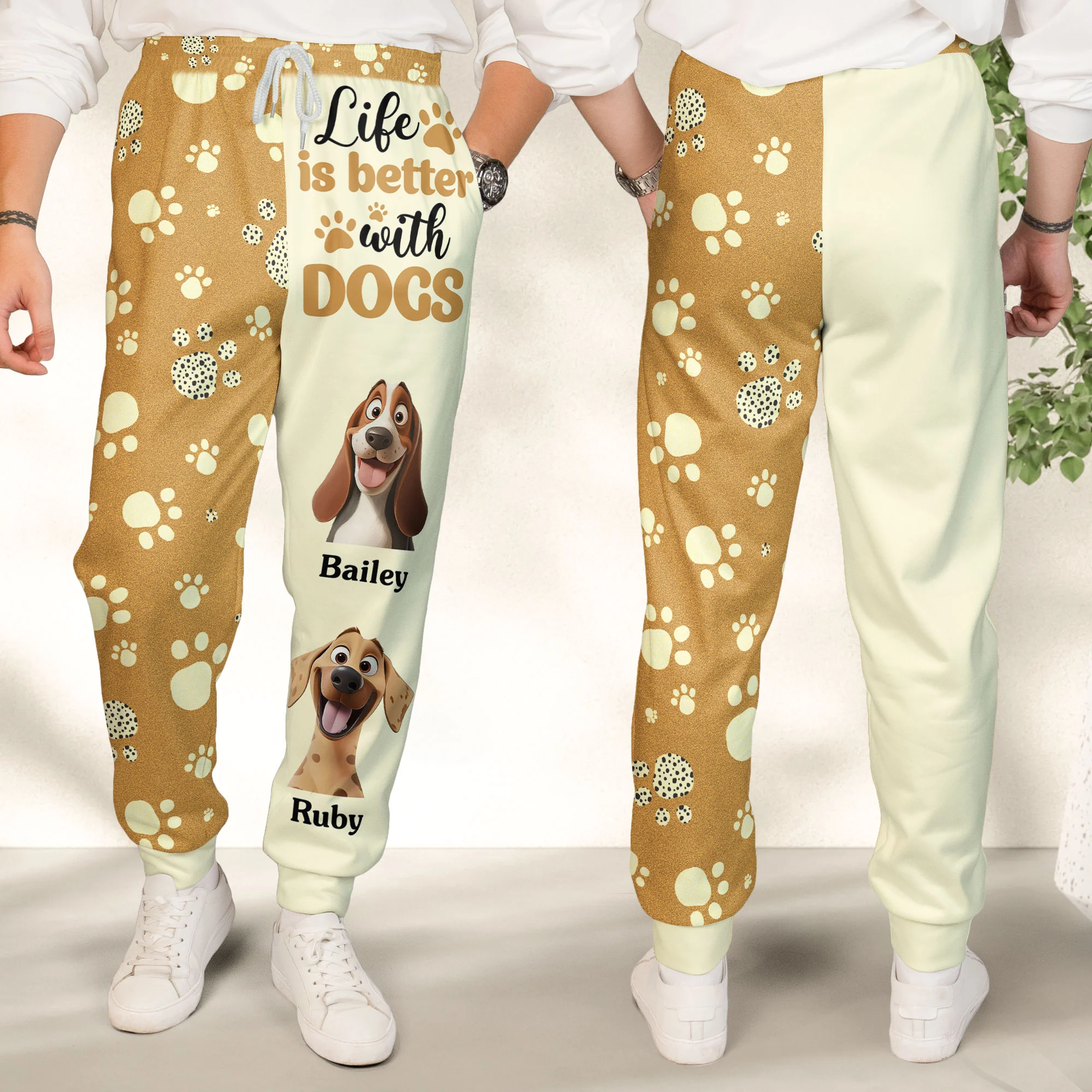 Life Is Better With Dogs - Personalized Sweatpants - Image 3