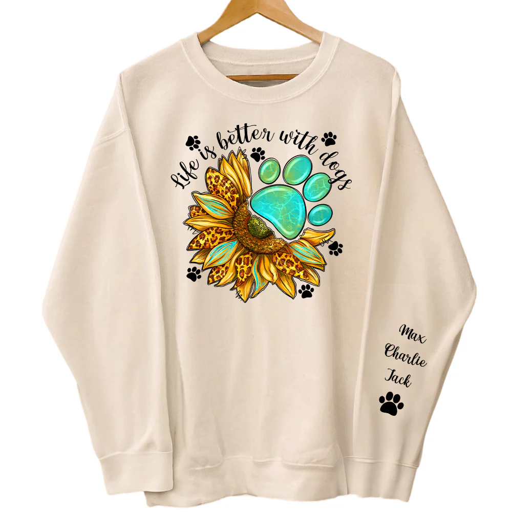 Life Is Better With Dogs - Personalized Sweatshirt - Image 4