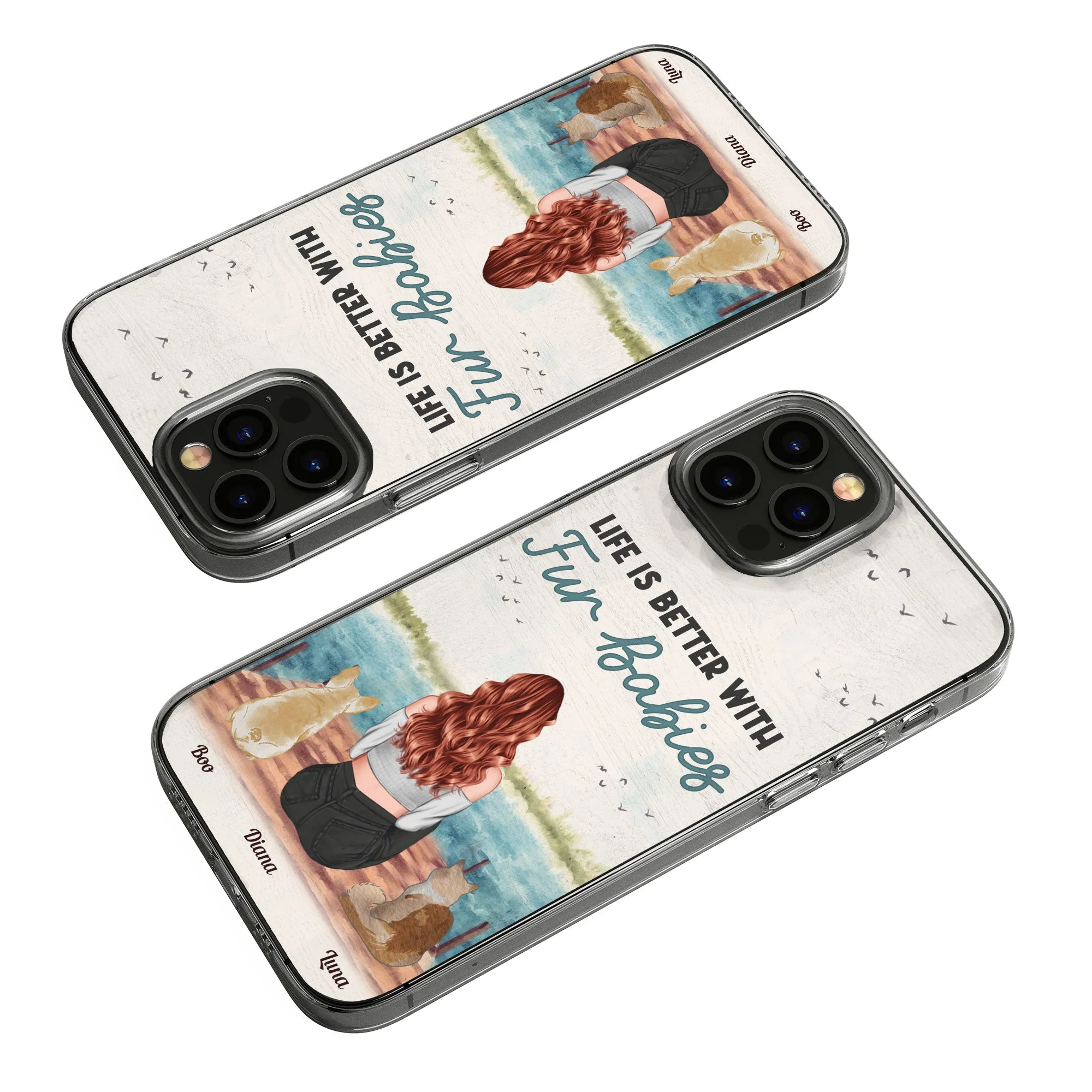 Life Is Better With Fur Babies - Personalized Clear Phone Case - Image 5