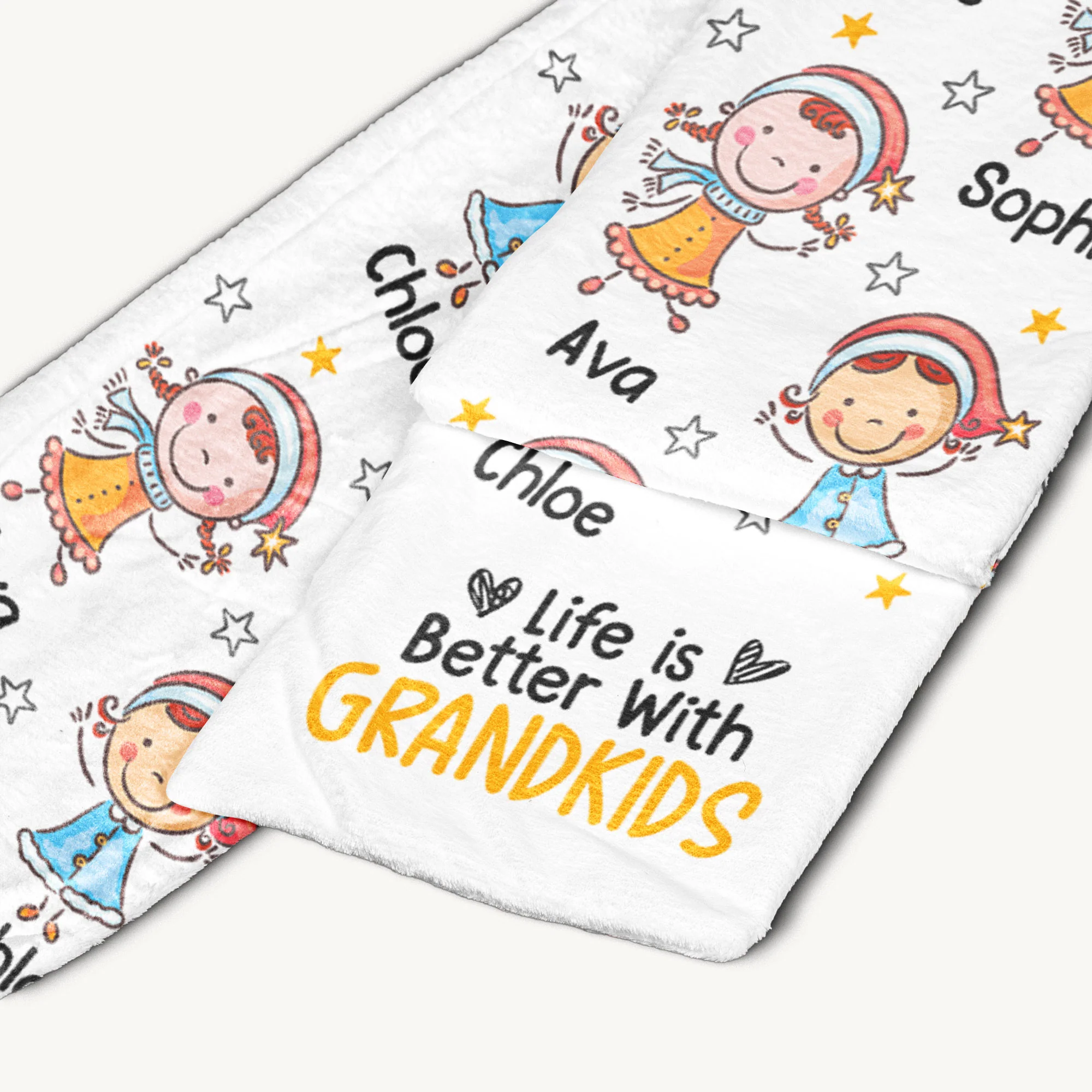 Life Is Better With Grandkids - Personalized Fleece Scarf - Image 5