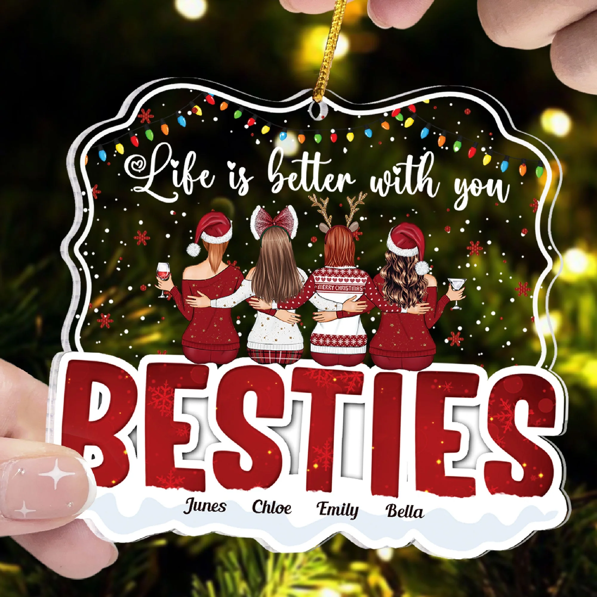 Life Is Better With You - Personalized Acrylic Ornament - Image 2