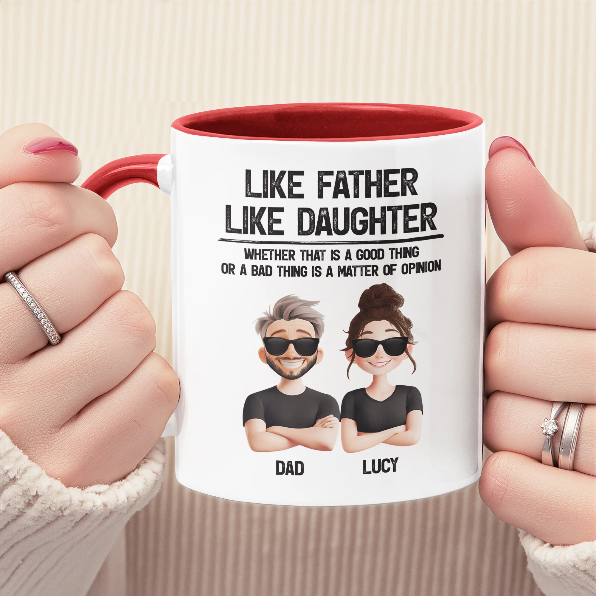 Like Father, Like Daughter A Good Thing Or A Bad Thing Funny Gifts - Personalized Mug - Image 7