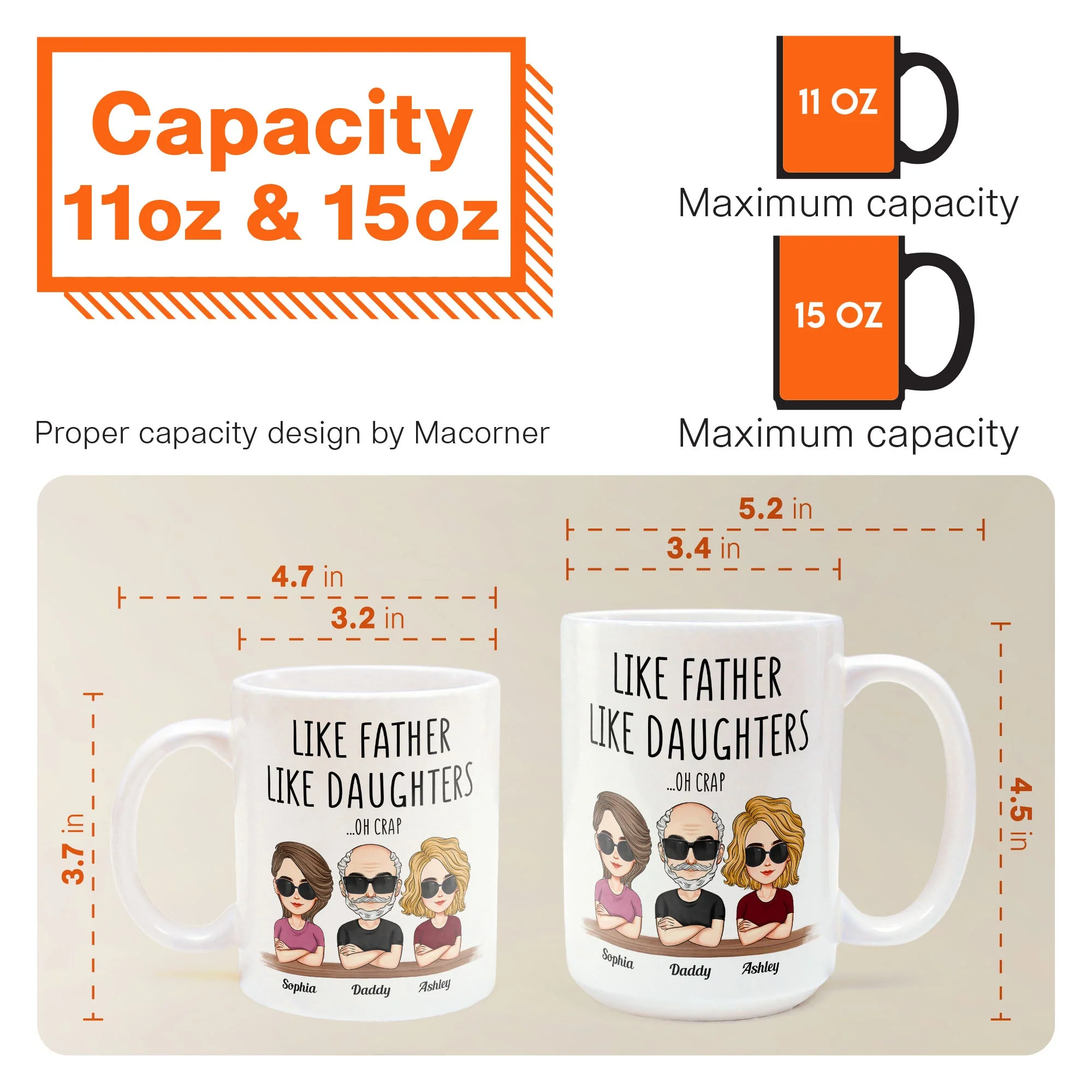 Like Father Like Daughter - Cartoon Version - Personalized Mug - Image 6