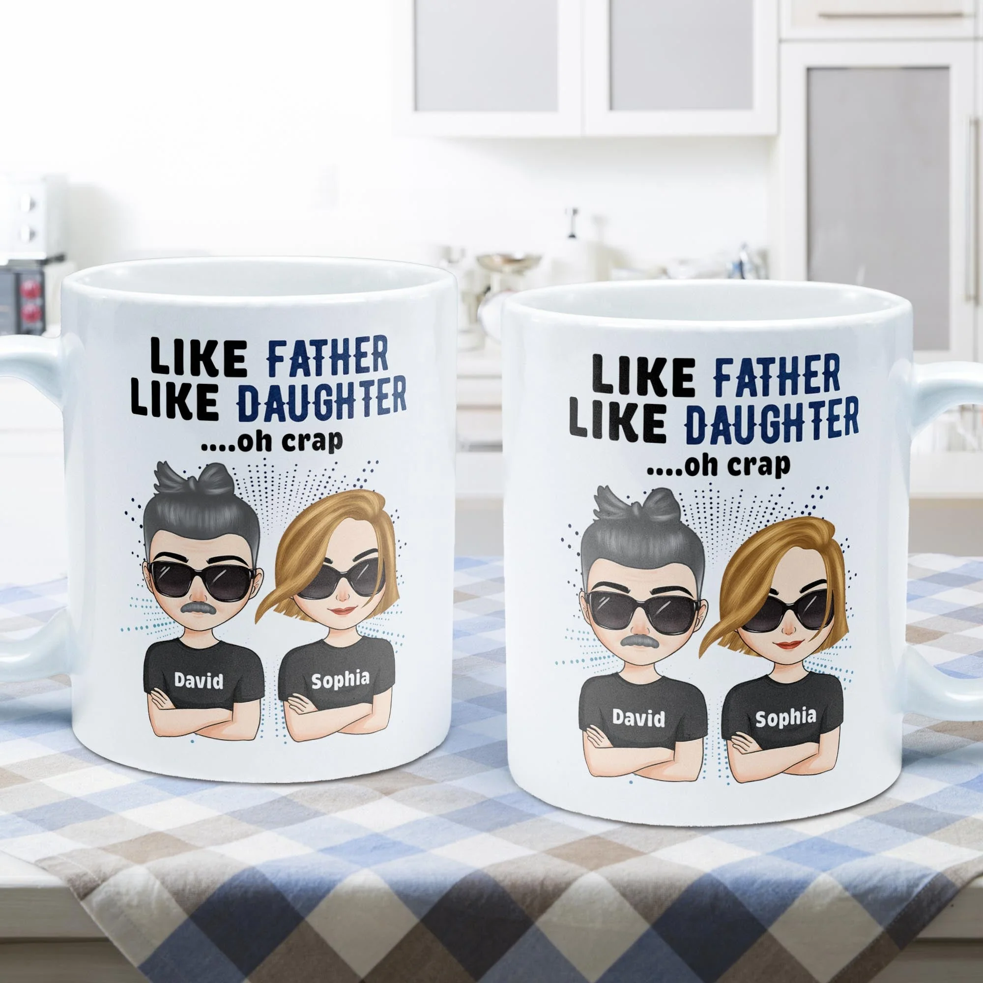 Like Father Like Daughter Oh Crap - Chibi Version  - Personalized Mug - Image 2