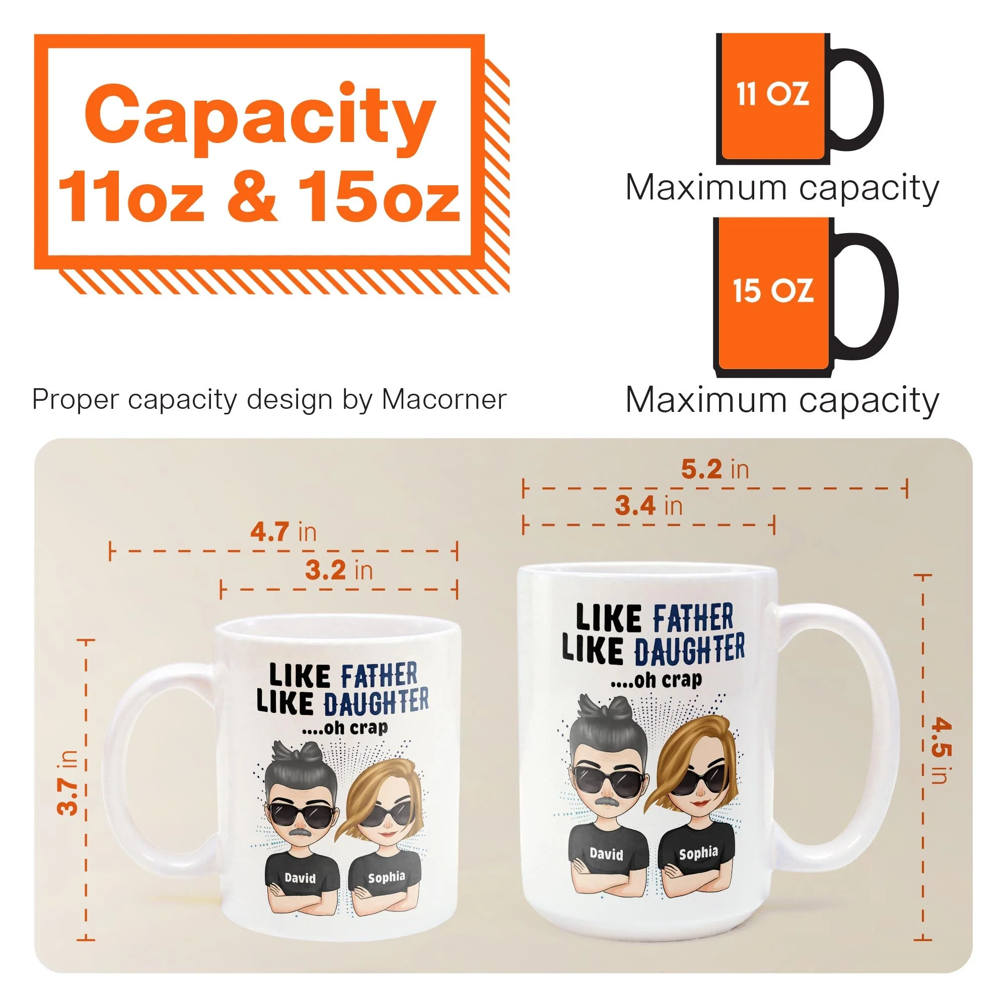 Like Father Like Daughter Oh Crap - Chibi Version  - Personalized Mug - Image 6