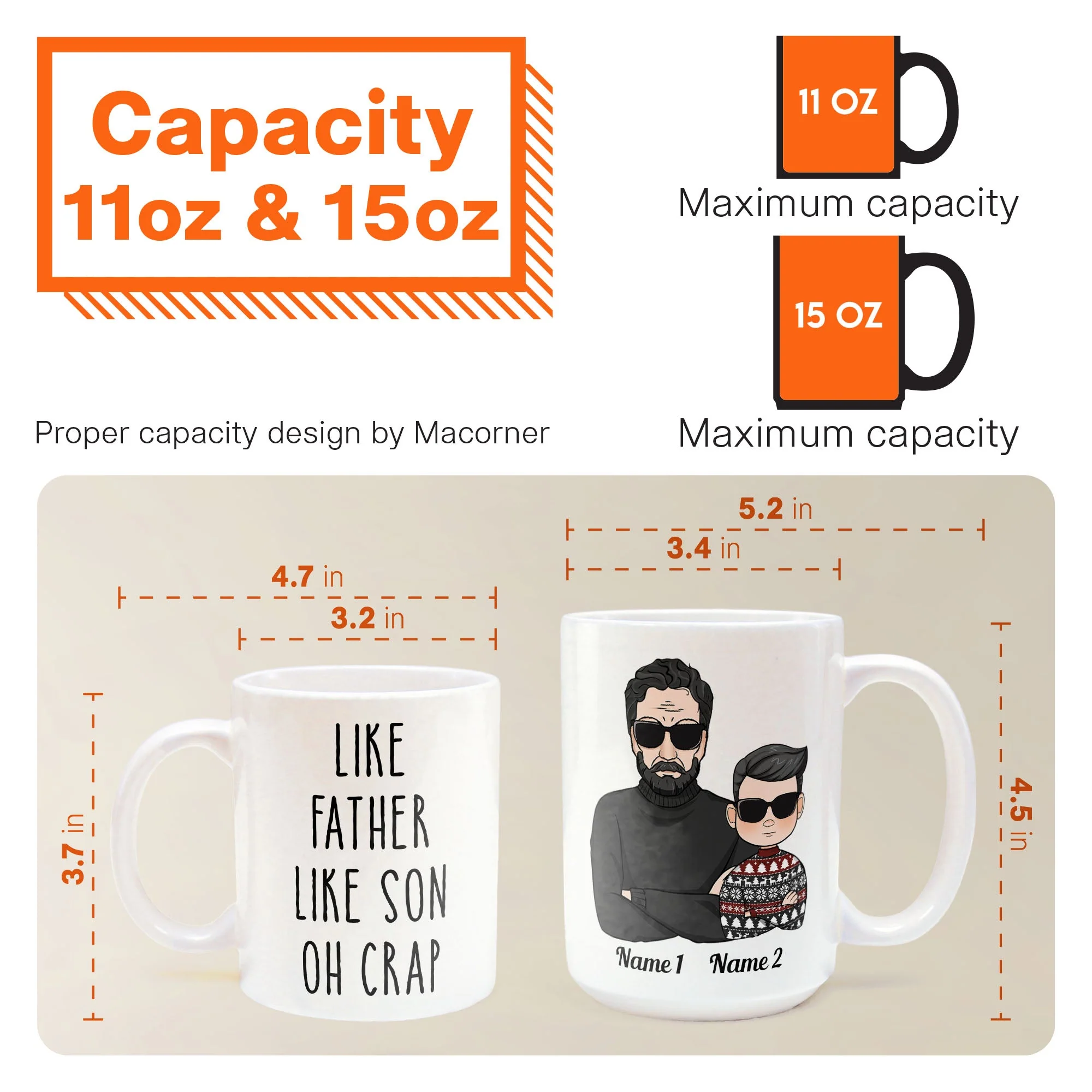 Like Father Like Son Oh Crap - Personalized Mug - Image 6