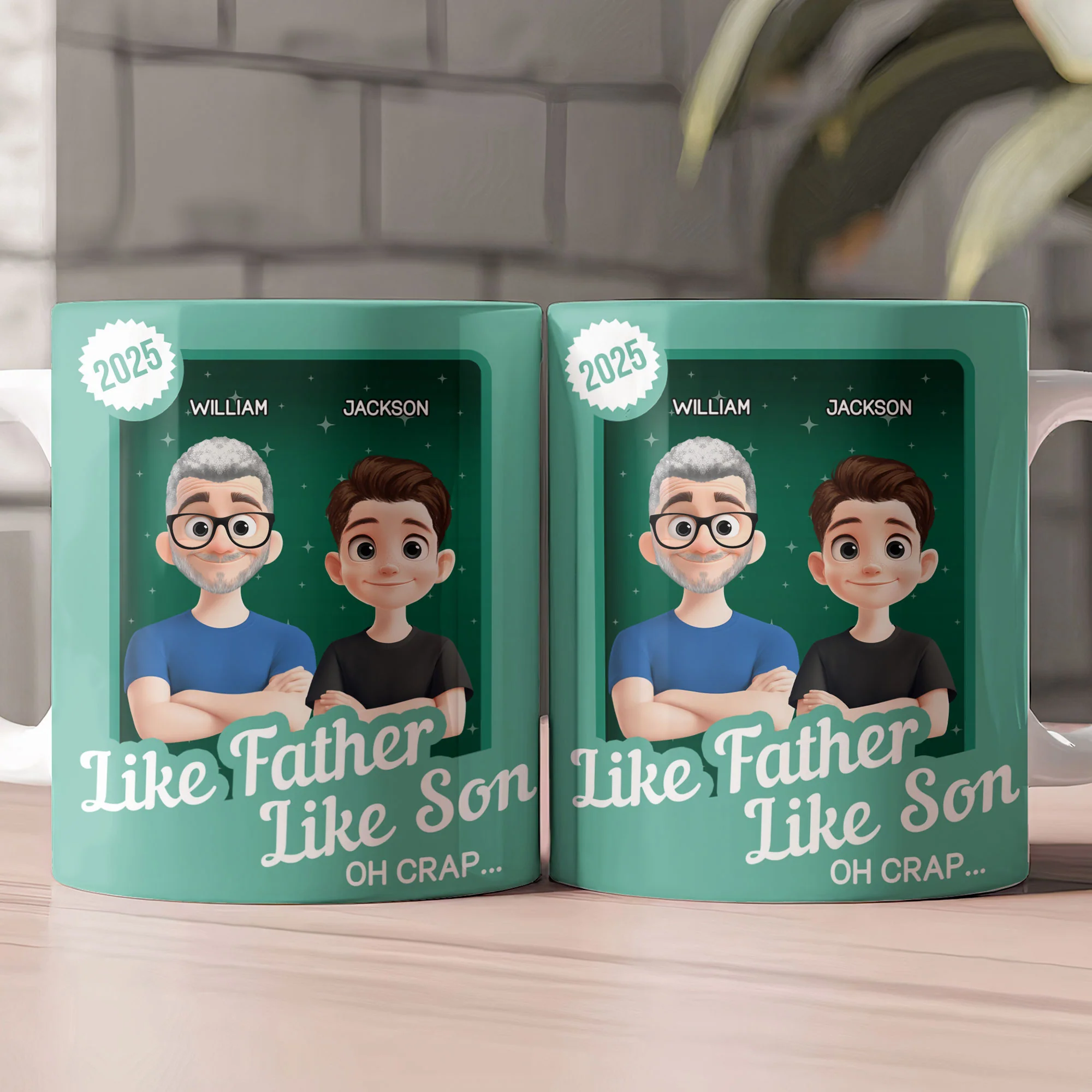 Like Father Like Son Oh Crap Toy Box - Personalized Mug - Image 2