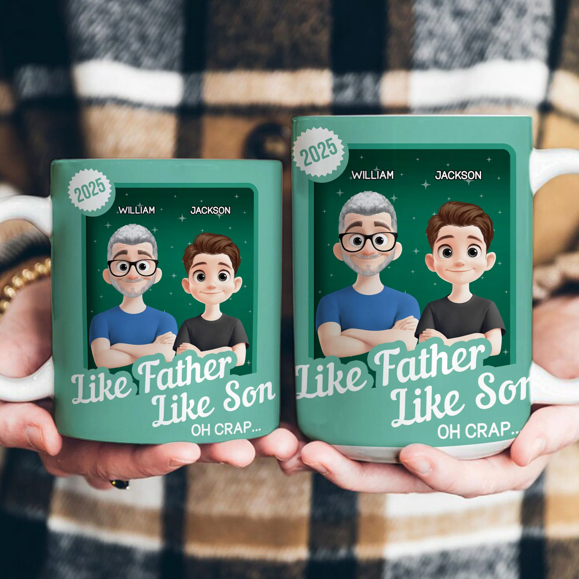 Like Father Like Son Oh Crap Toy Box - Personalized Mug - Image 4
