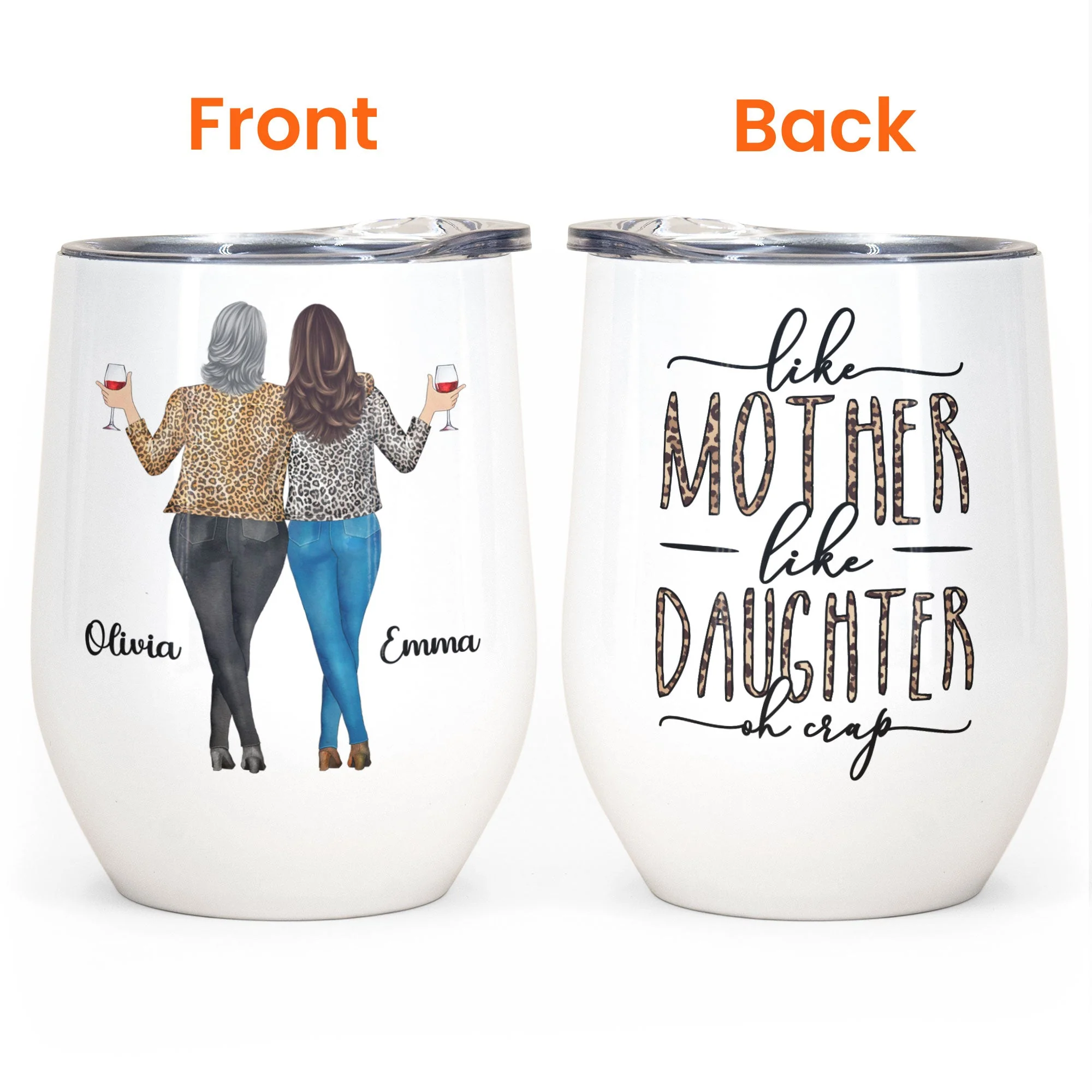 Like Mom Like Daughter Oh Crap - Personalized Wine Tumbler - Image 4