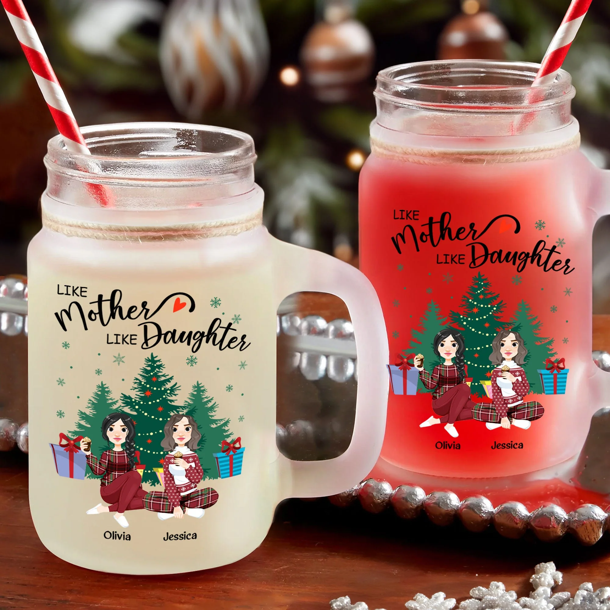 Like Mother Like Children - Personalized Mason Jar Cup With Straw - Image 2