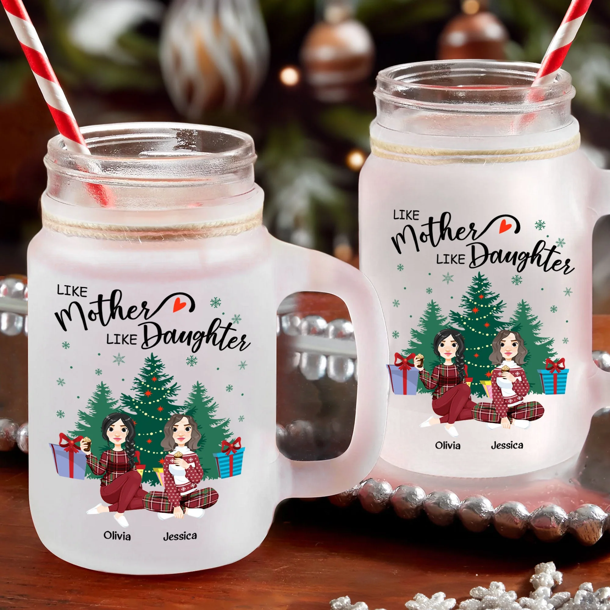 Like Mother Like Children - Personalized Mason Jar Cup With Straw - Image 3