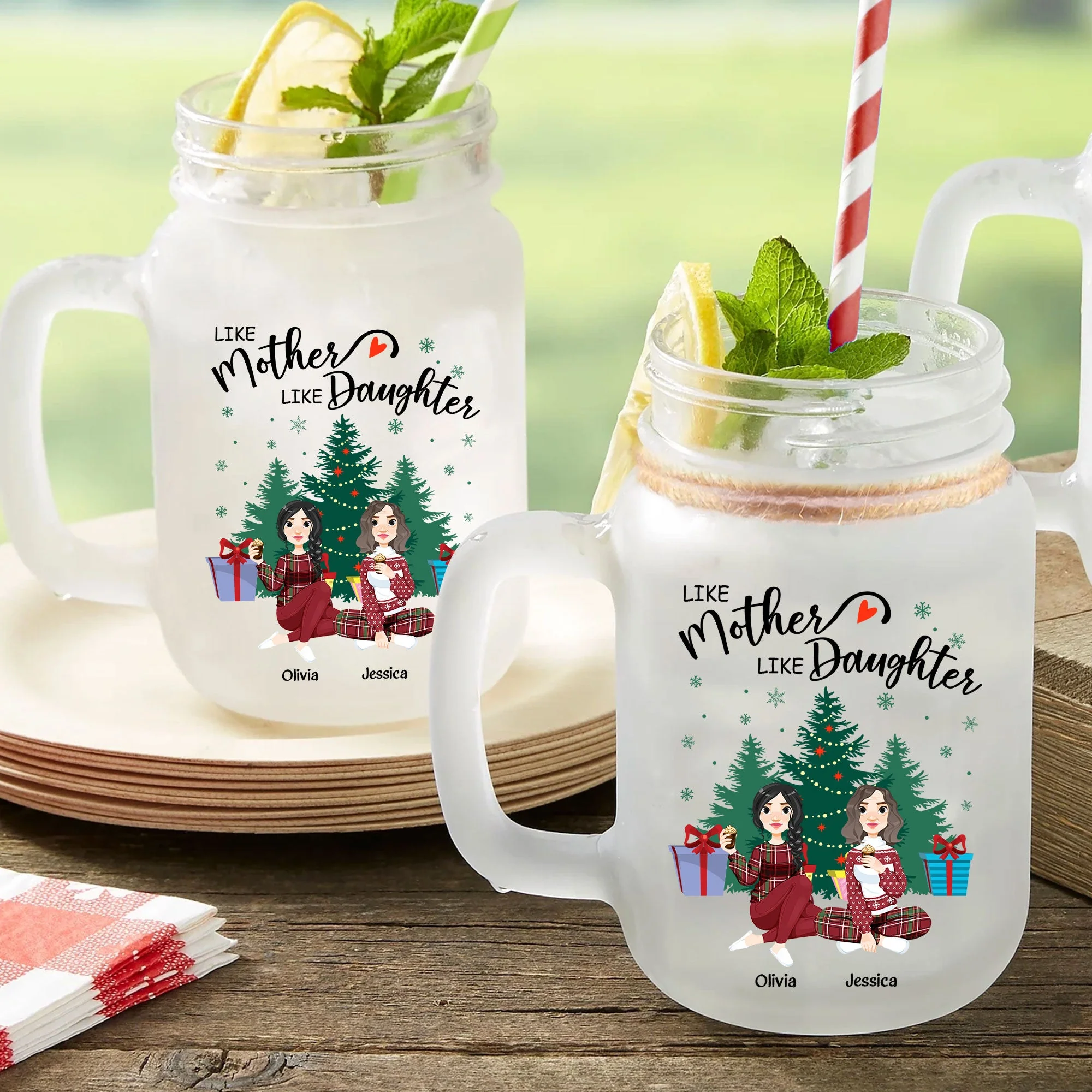 Like Mother Like Children - Personalized Mason Jar Cup With Straw - Image 4