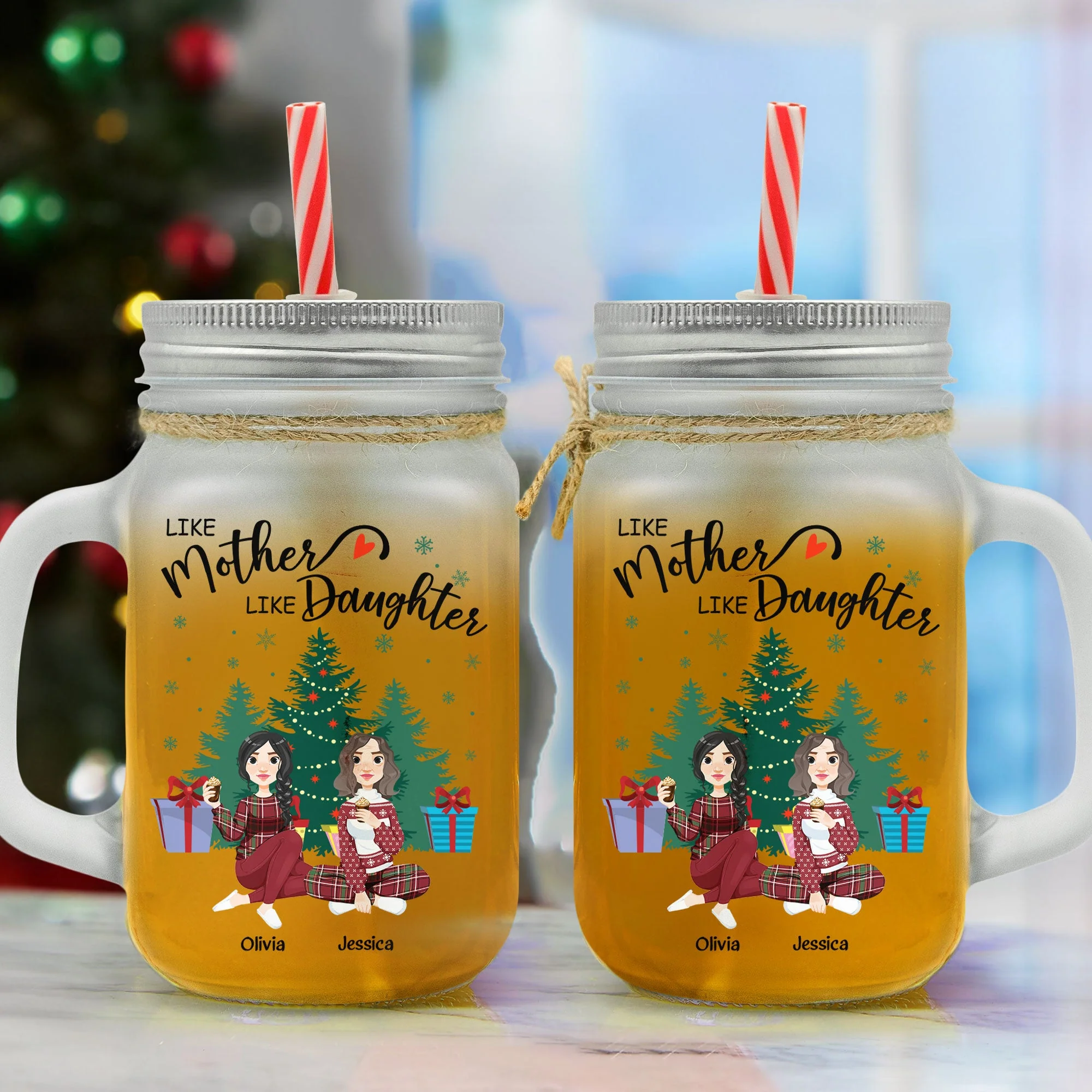 Like Mother Like Children - Personalized Mason Jar Cup With Straw - Image 5