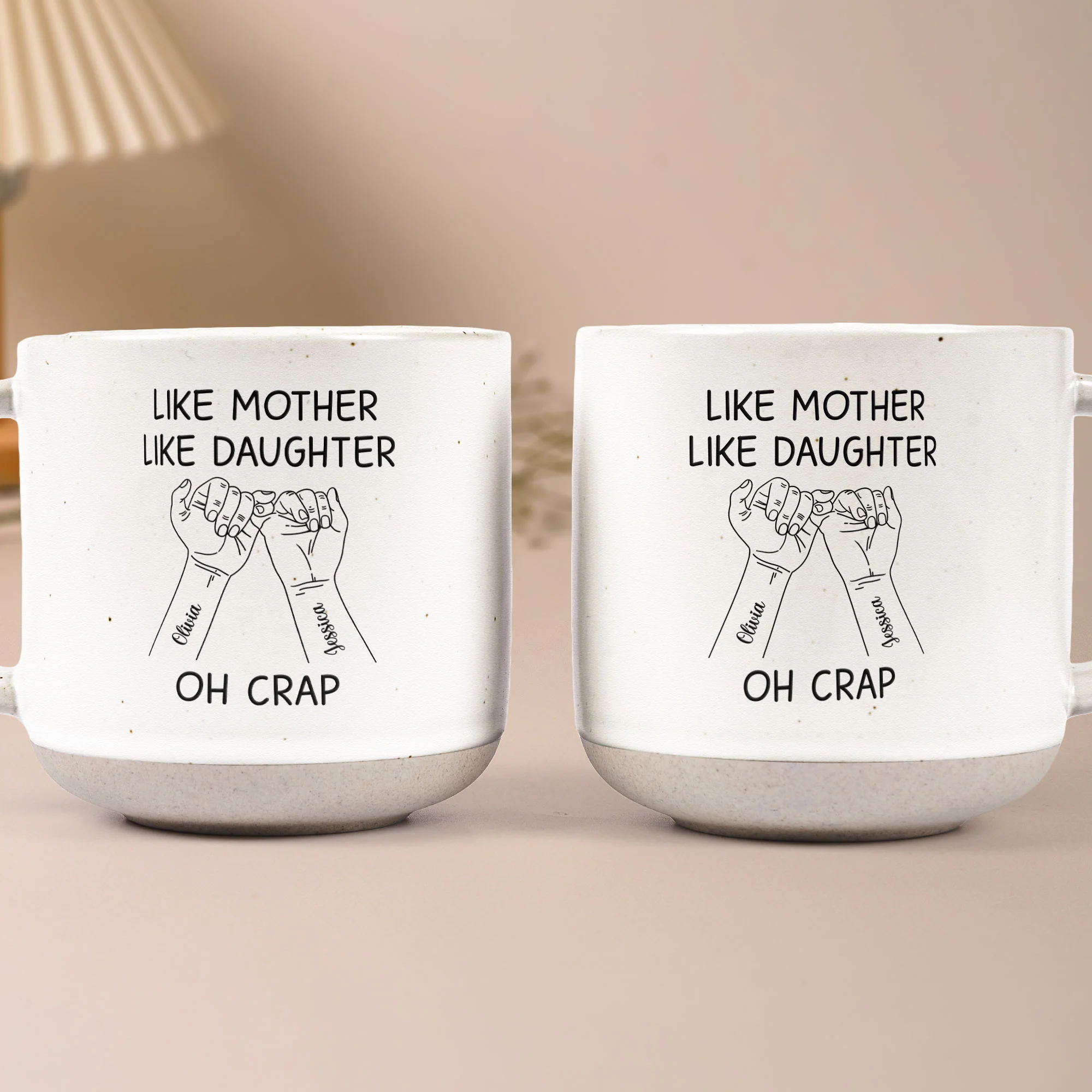 Like Mother Like Daughter - Hands Version - Personalized Pottery Mug - Image 5