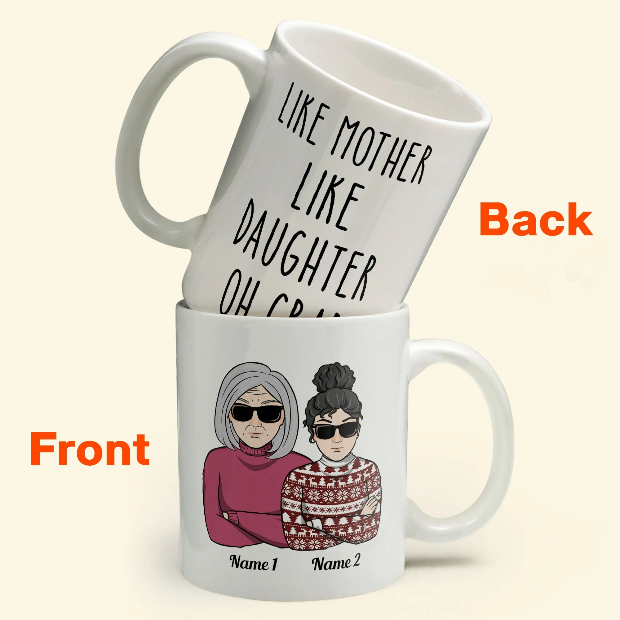 Like Mother Like Daughter Oh Crap - Personalized Mug - Image 3