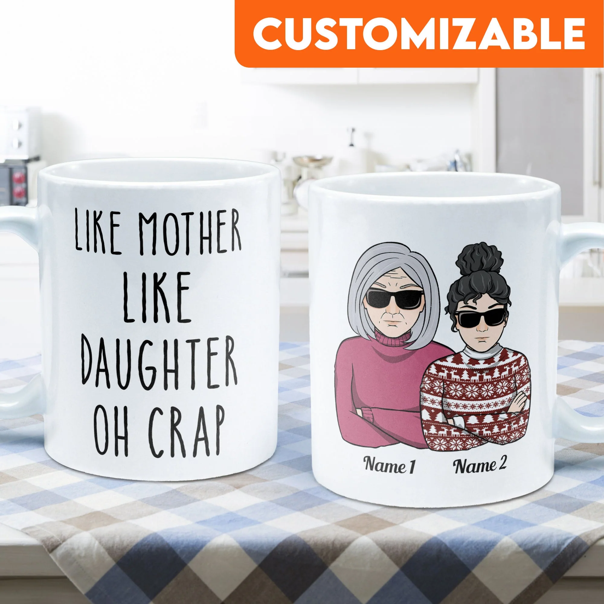 Like Mother Like Daughter Oh Crap - Personalized Mug - Image 4