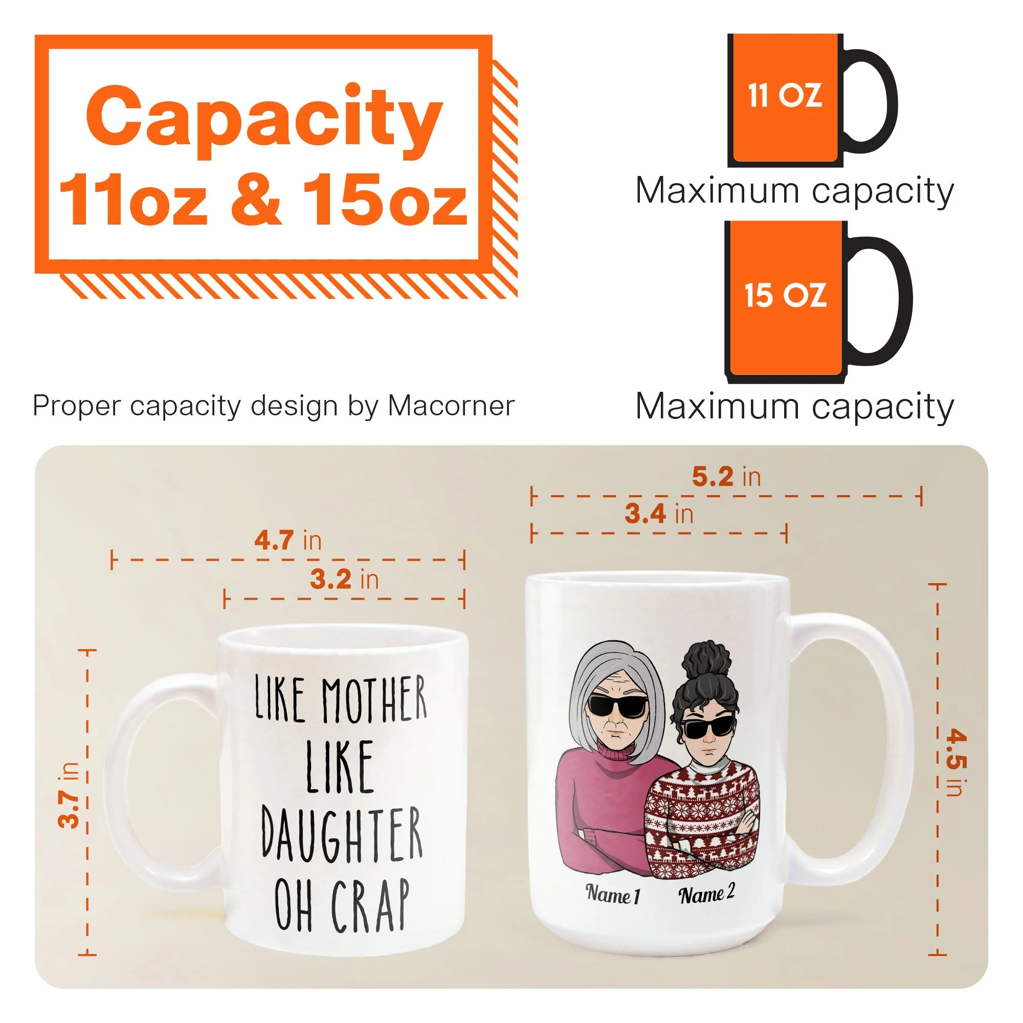 Like Mother Like Daughter Oh Crap - Personalized Mug - Image 6