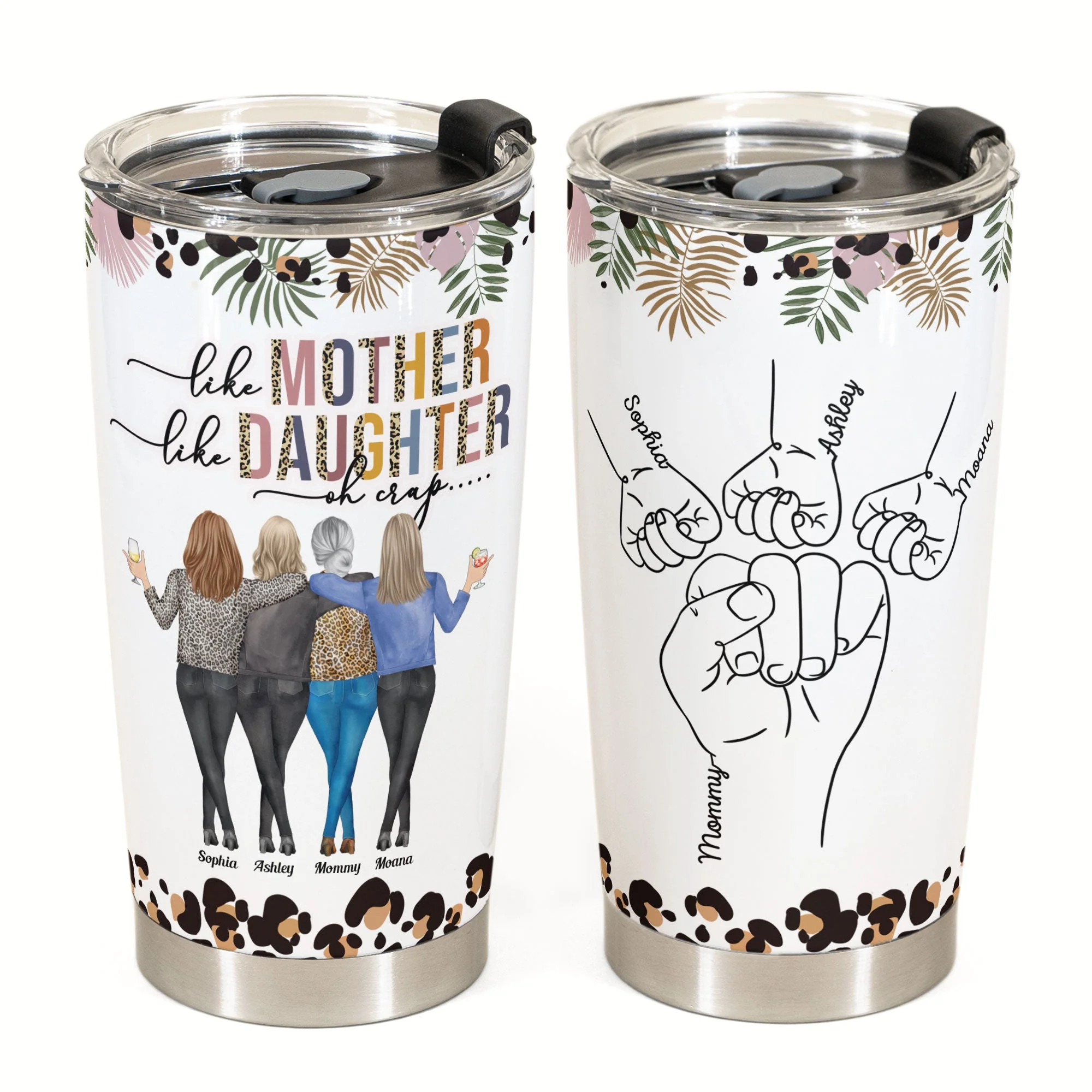 Like Mother Like Daughter - Personalized Tumbler Cup - Birthday Gift For Mother, Mom, Daughter - Image 2