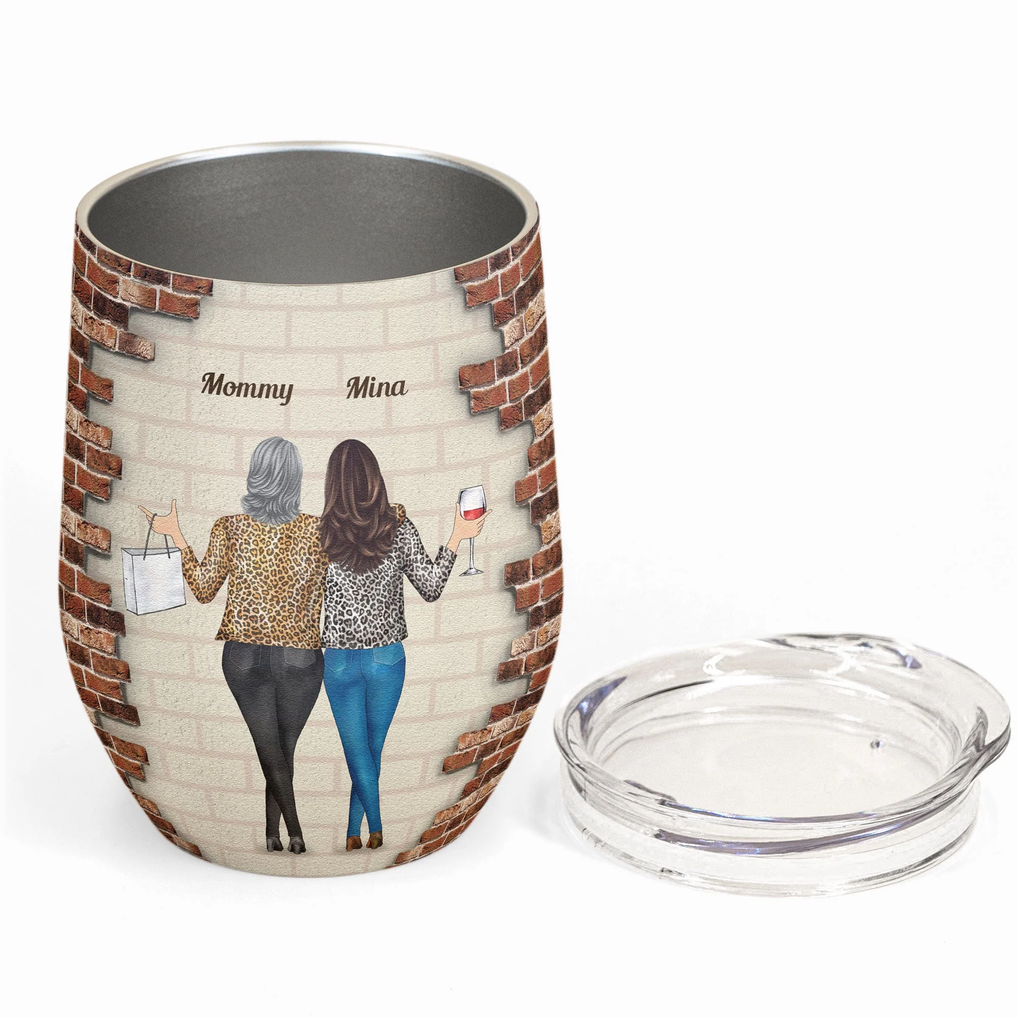 Like Mother Like Daughter - Personalized Wine Tumbler - Funny Birthday Gift For Mom, Daughters, Sisters - Image 2
