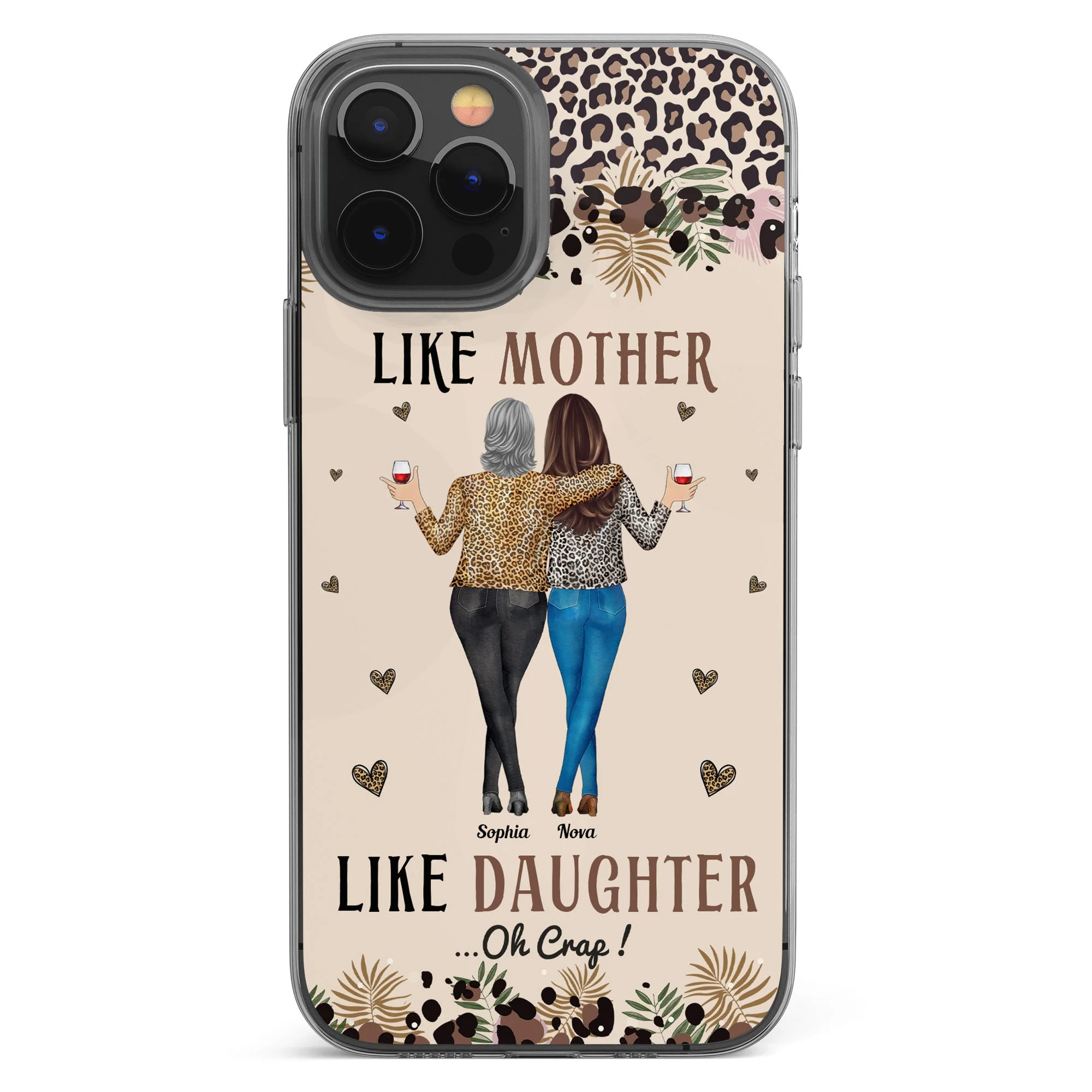 Like Mother Like Daughter Son Oh Crap - Personalized Clear Phone Case - Image 3