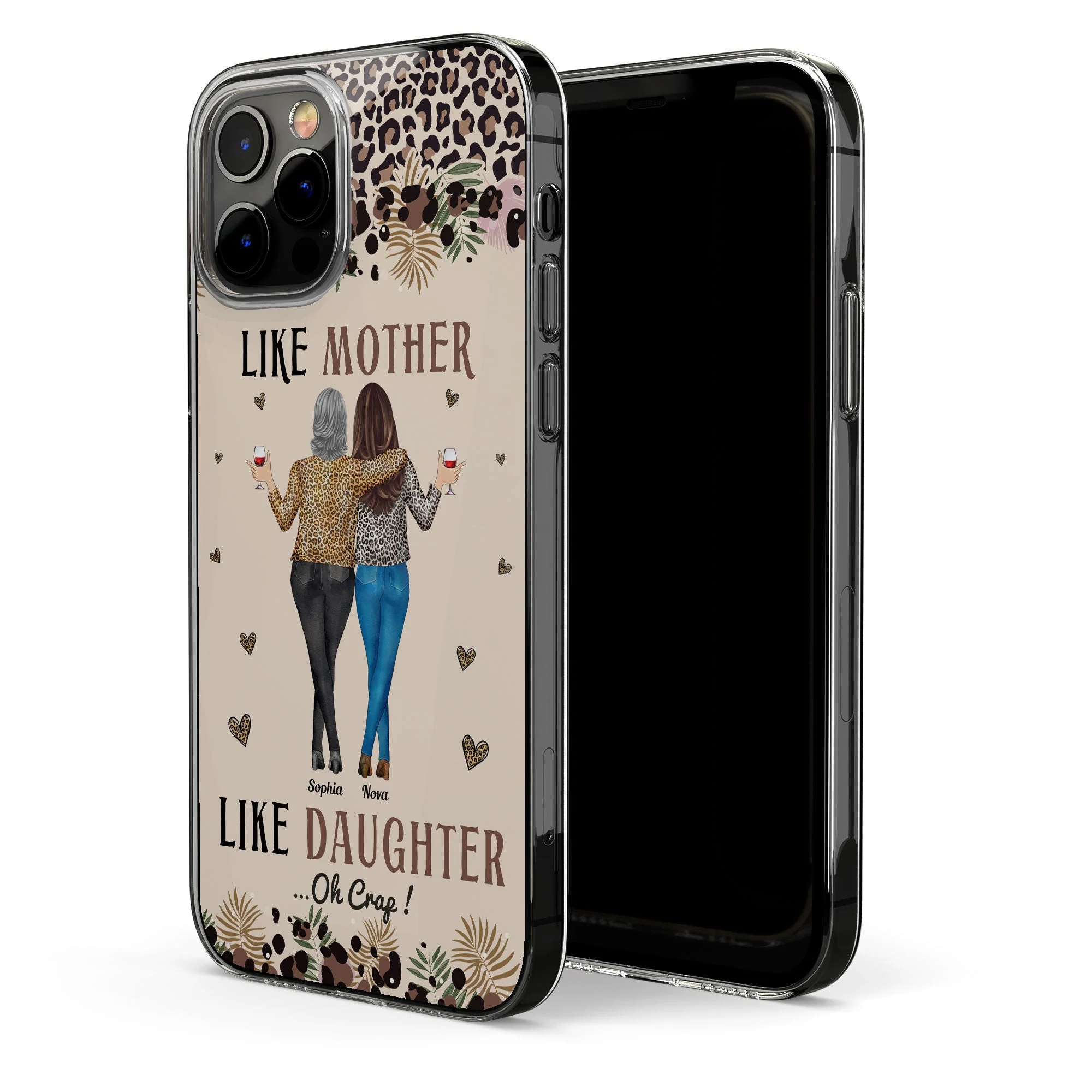 Like Mother Like Daughter Son Oh Crap - Personalized Clear Phone Case - Image 4