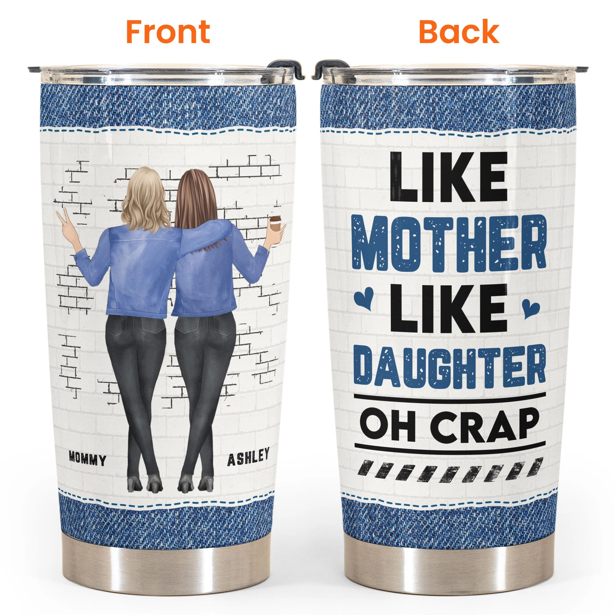 Like Mother Like Daughters Oh Crap 2 - Personalized Tumbler Cup - Image 4