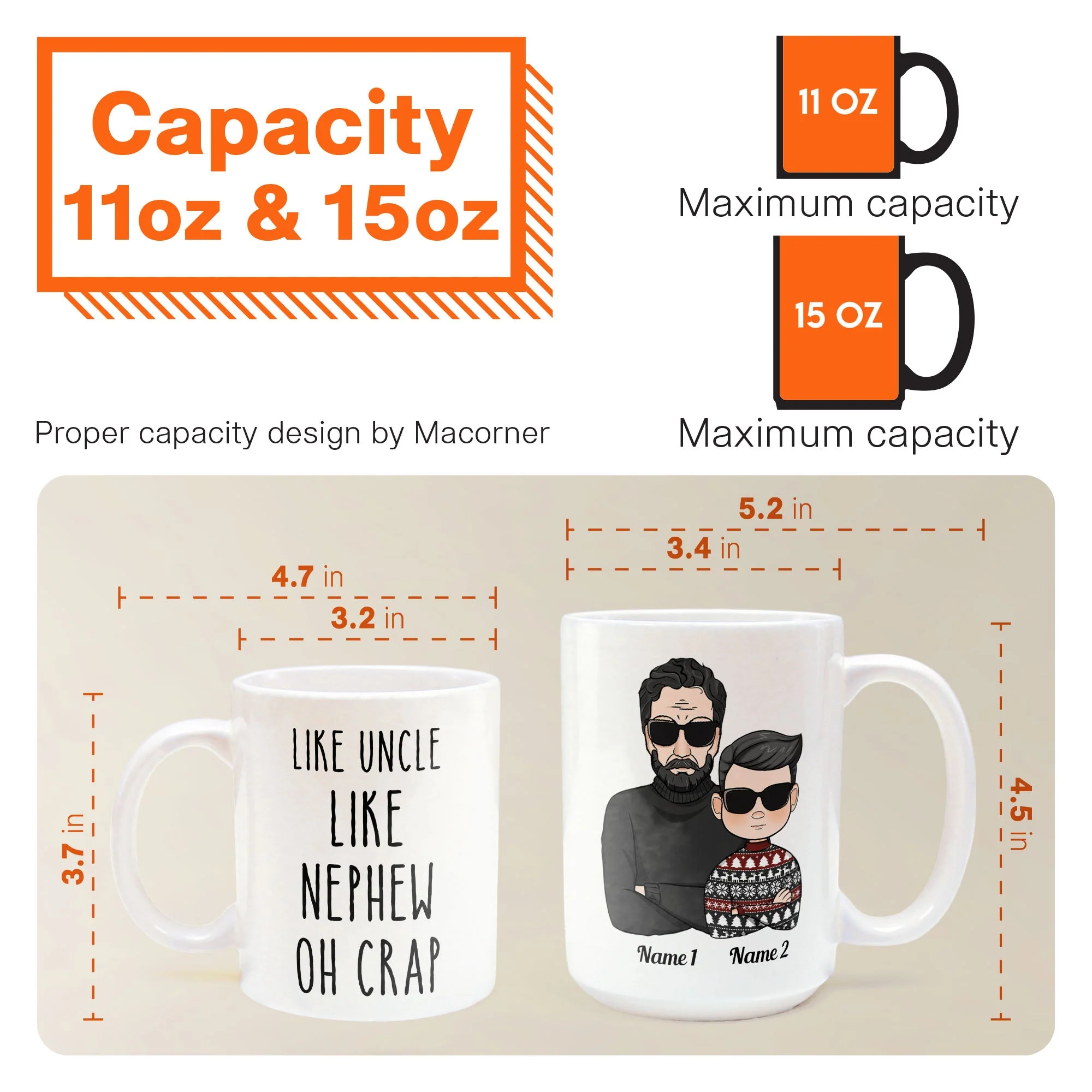 Like Uncle Like Nephew Oh Crap - Personalized Mug - Image 5