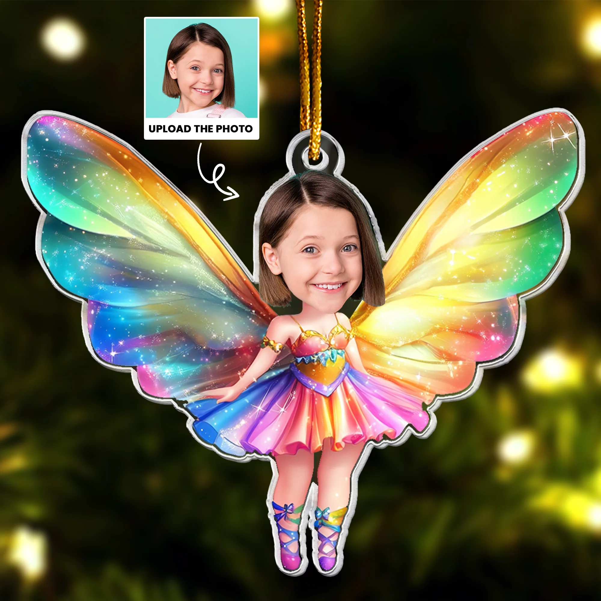 Little Fairy Princess - Custom Face Ornament Gifts For Daughter, Girl, Kids - Personalized Acrylic Photo Ornament - Image 5