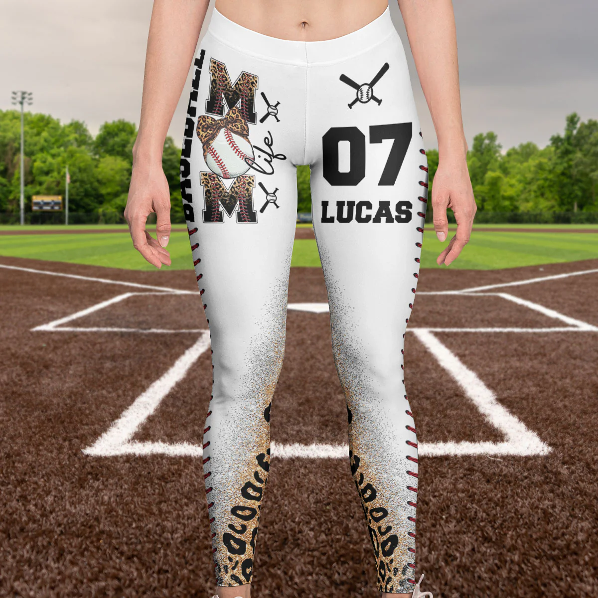 Livin' That Baseball Mom Life - Personalized Leggings - Image 2