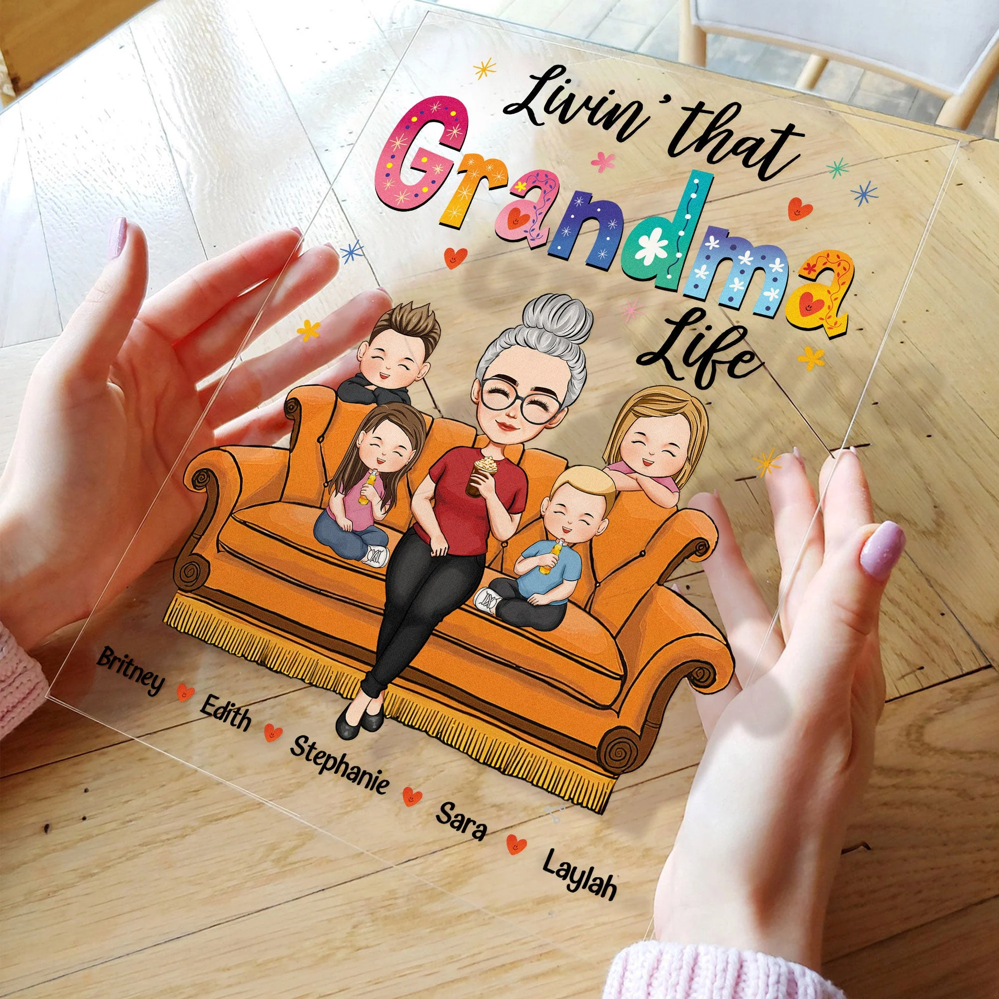 Living That Grandma Life - Personalized Acrylic Plaque - Image 3
