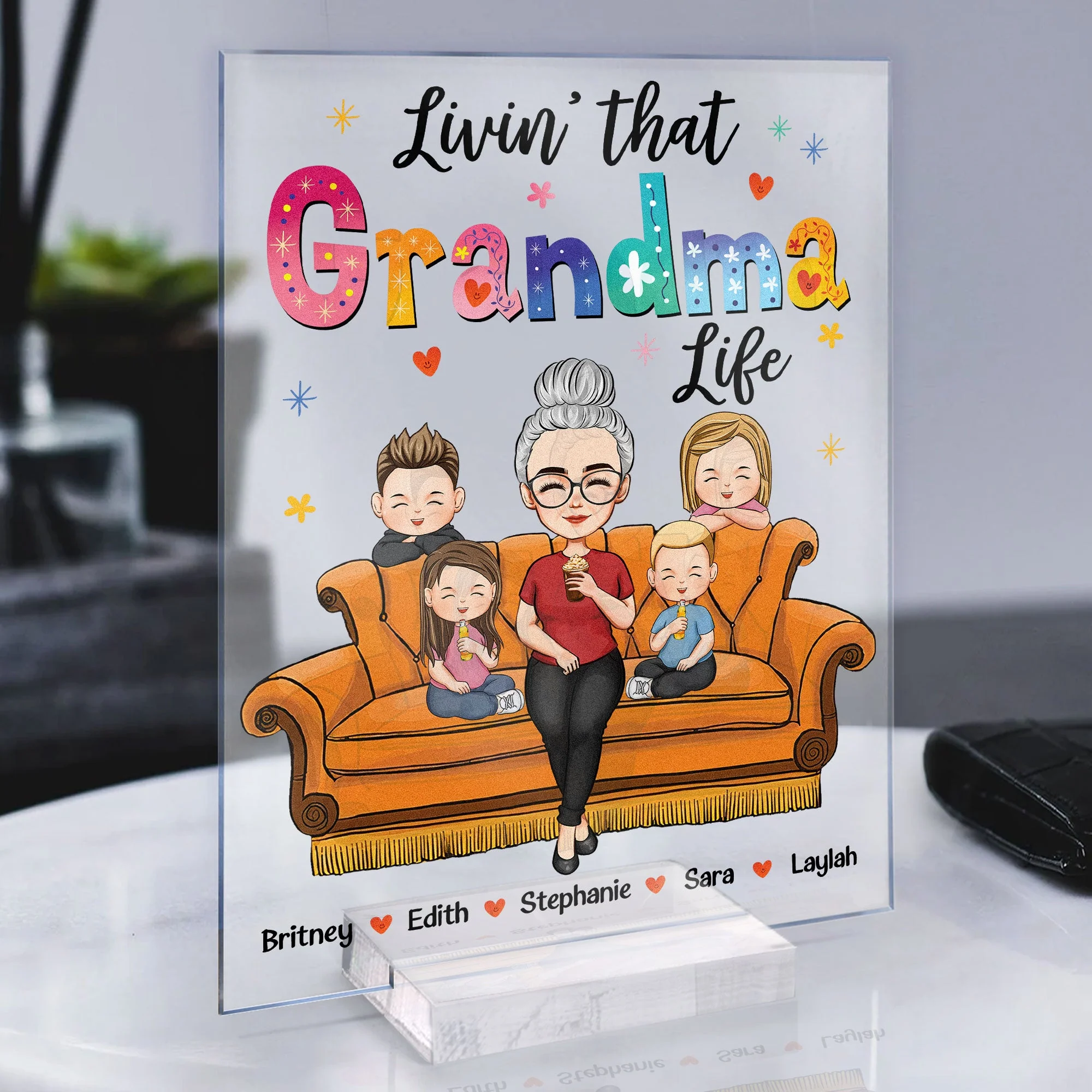 Living That Grandma Life - Personalized Acrylic Plaque - Image 4