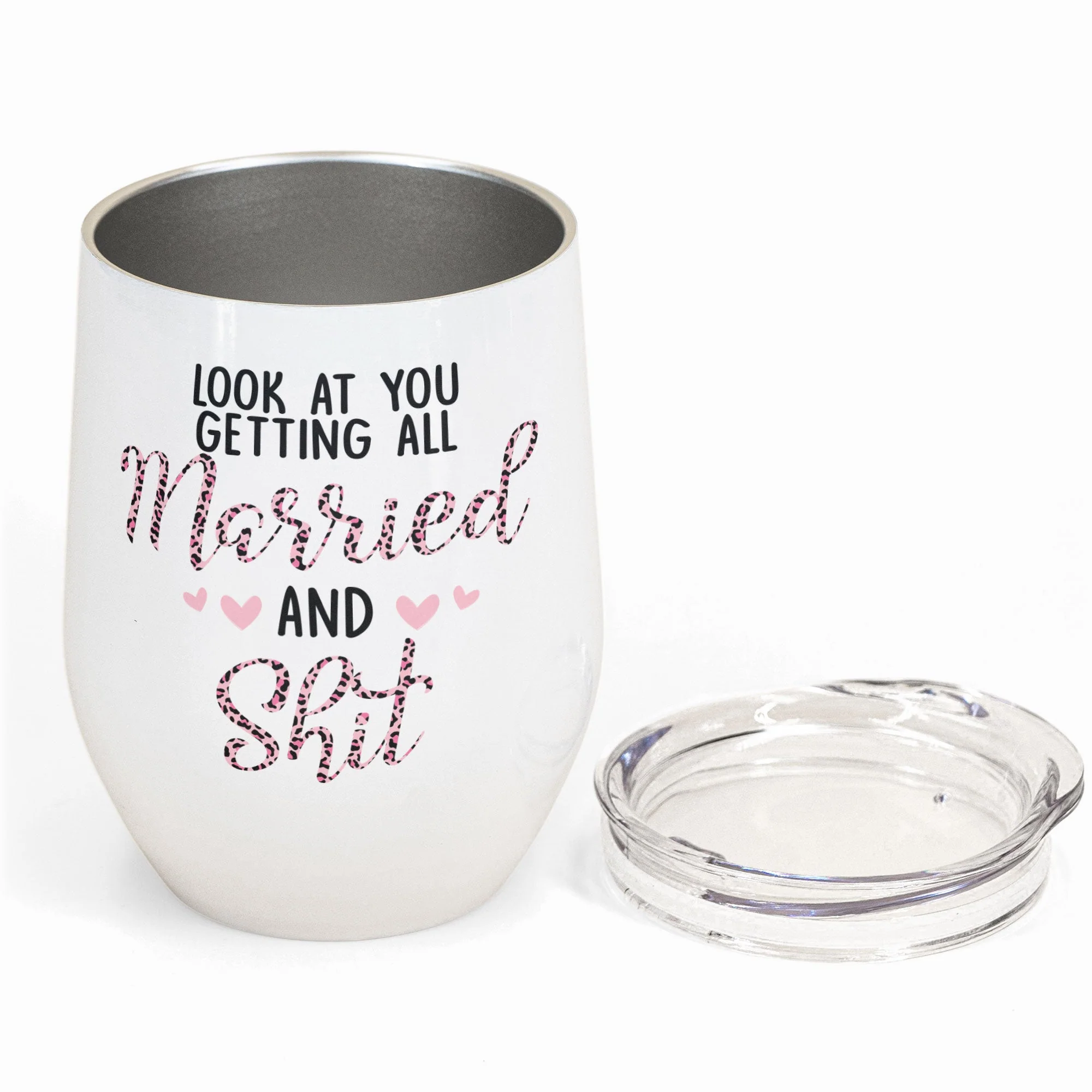Look At You Getting Married - Personalized Wine Tumbler - Image 2