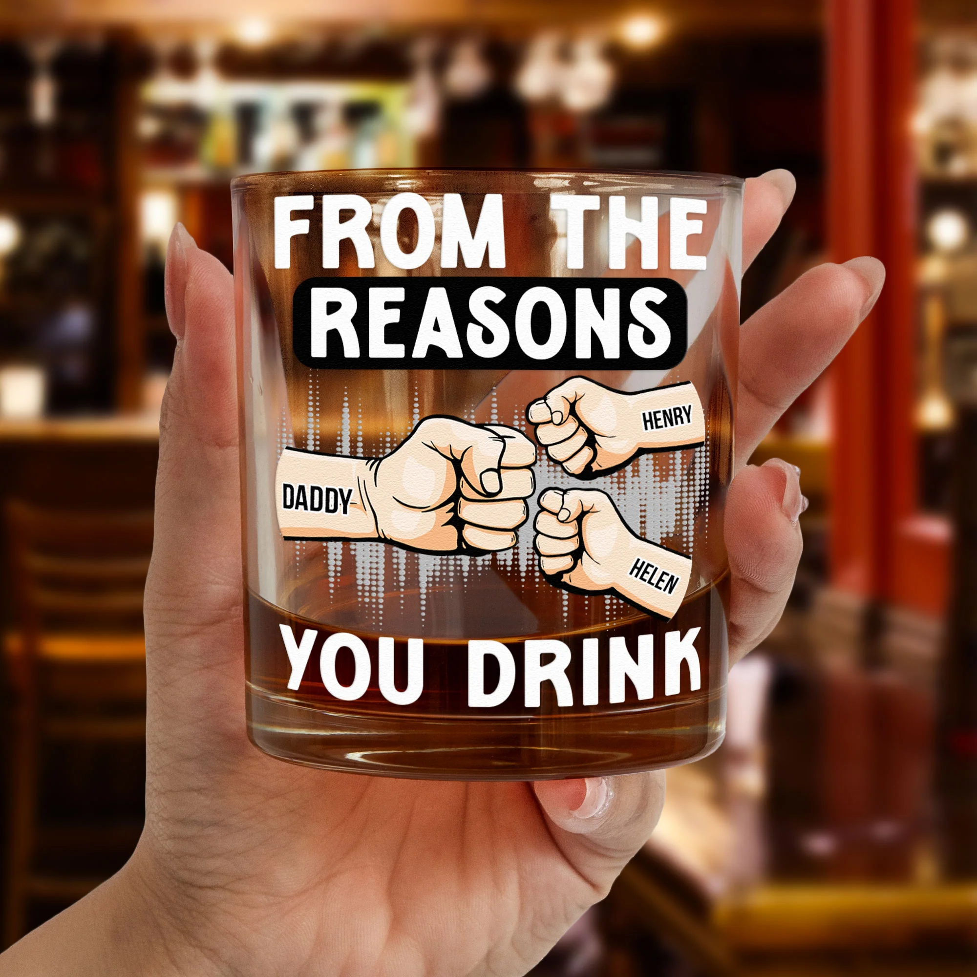 Look At You Landing Our Mom - Personalized Whiskey Glass - Image 2