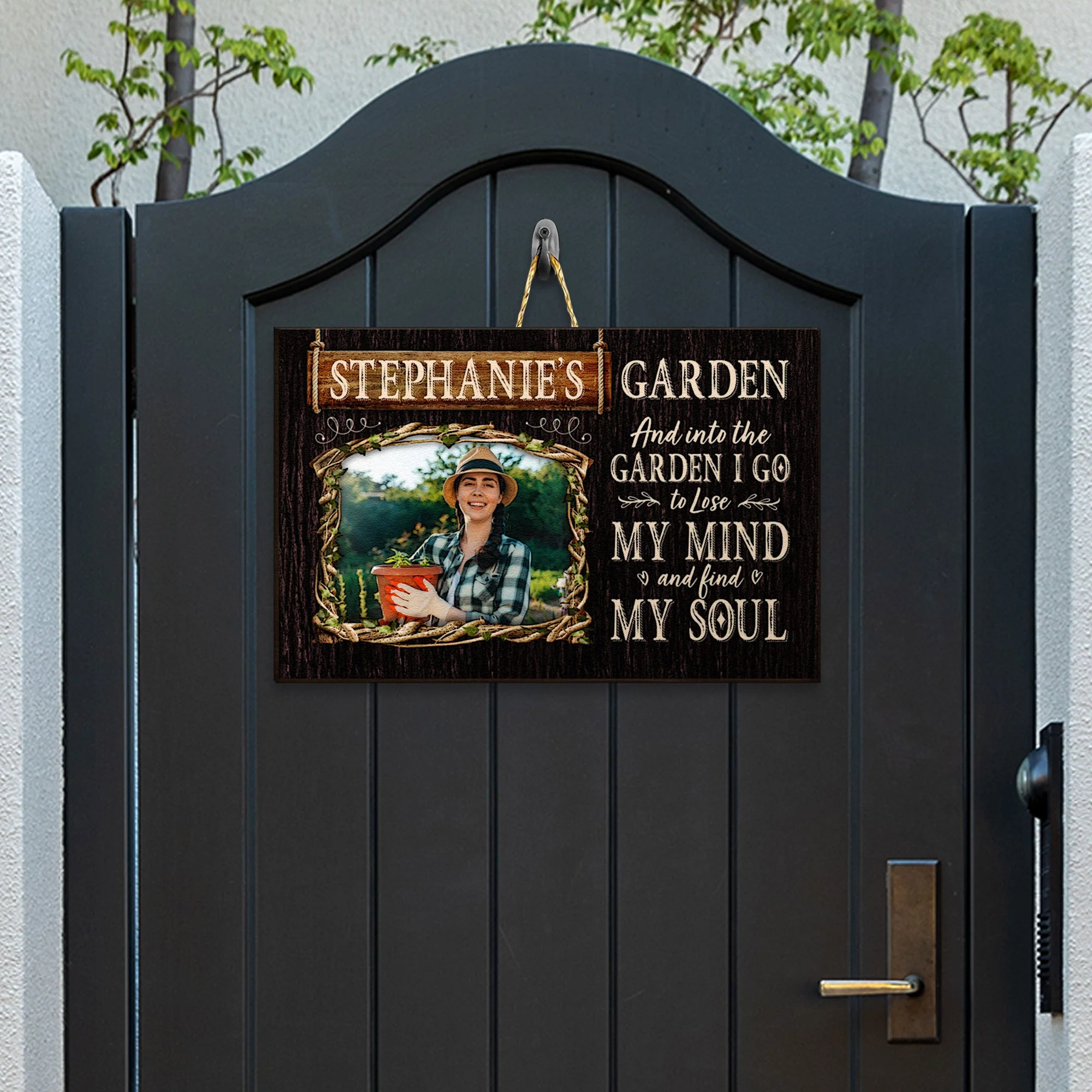 Lose My Mind And Find My Soul - Personalized Custom Shaped Wood Photo Sign - Image 4