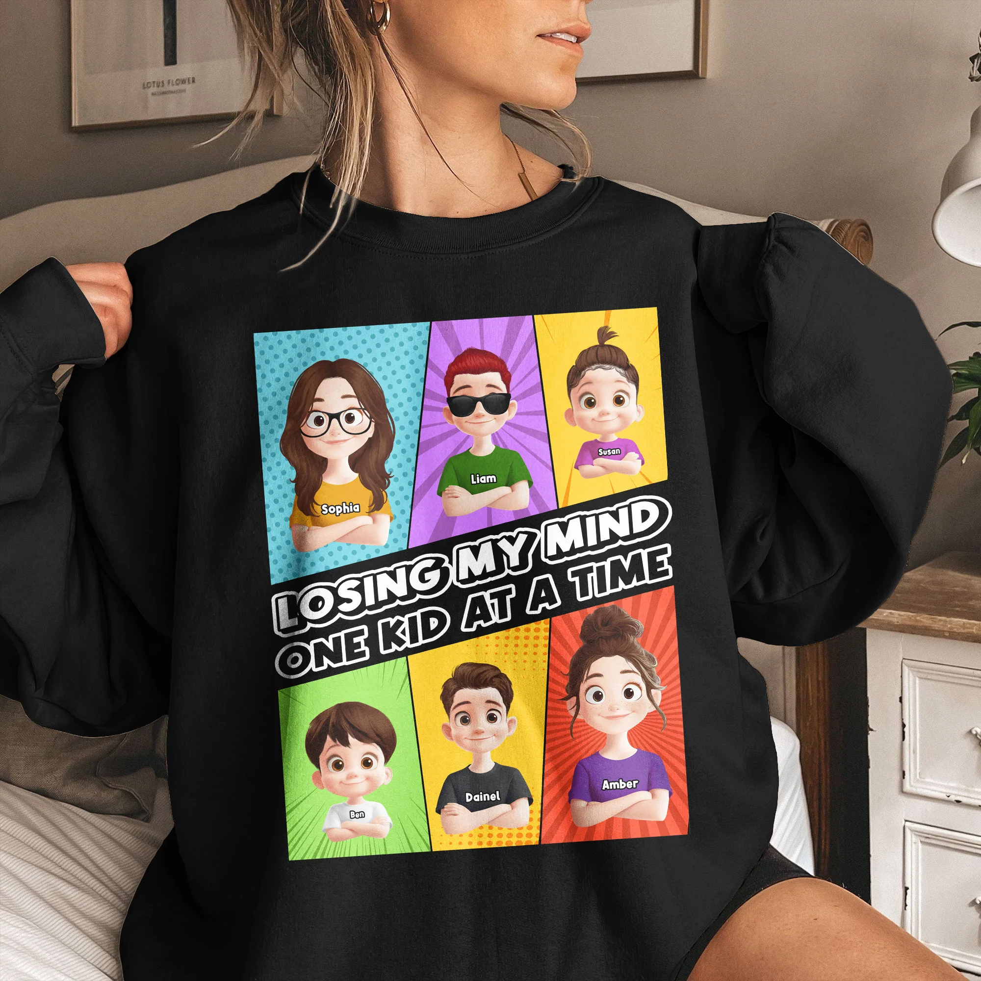 Losing My Mind One Kid At A Time - Personalized Shirt - Image 3